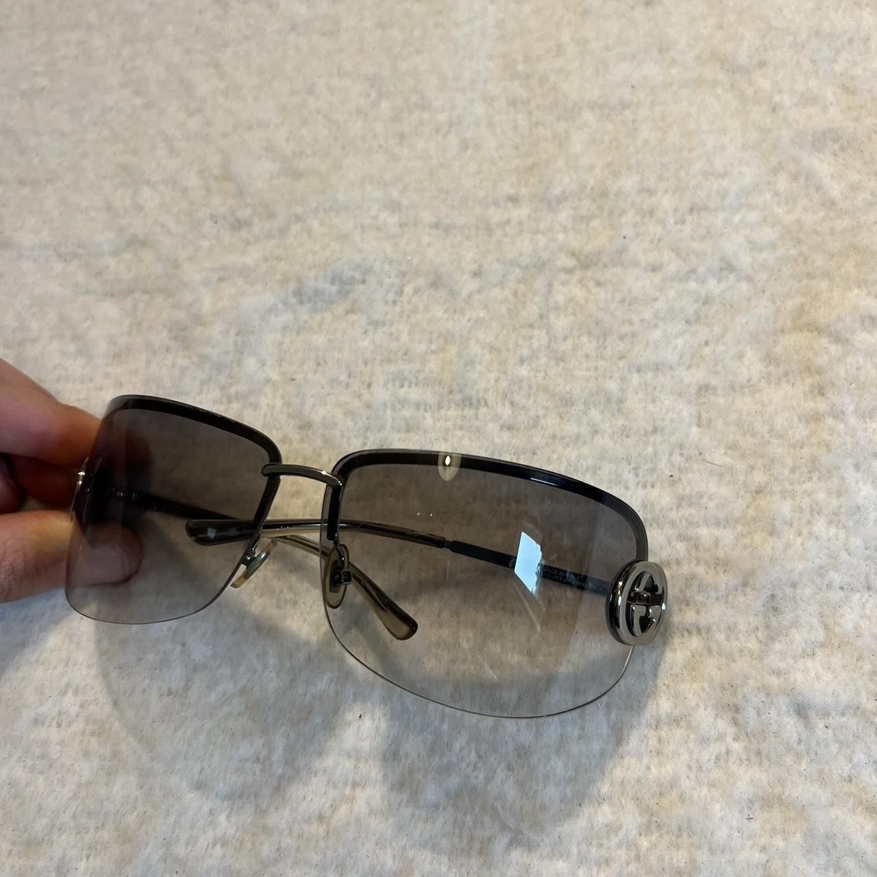 Gucci GUCCI Vintage 2000s Silver 2G Logo Oversize Sunglasses Size ONE SIZE - 3 Thumbnail