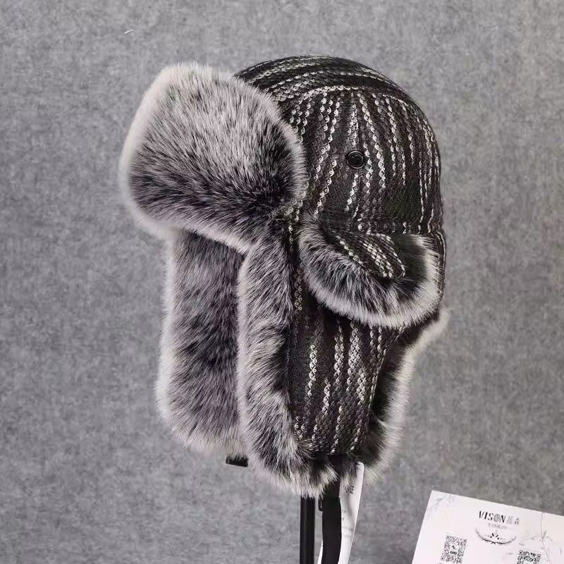 Vintage Vintage Bomber Hat Rex Rabbit Fur Trapper Hat Size ONE SIZE - 1 Thumbnail
