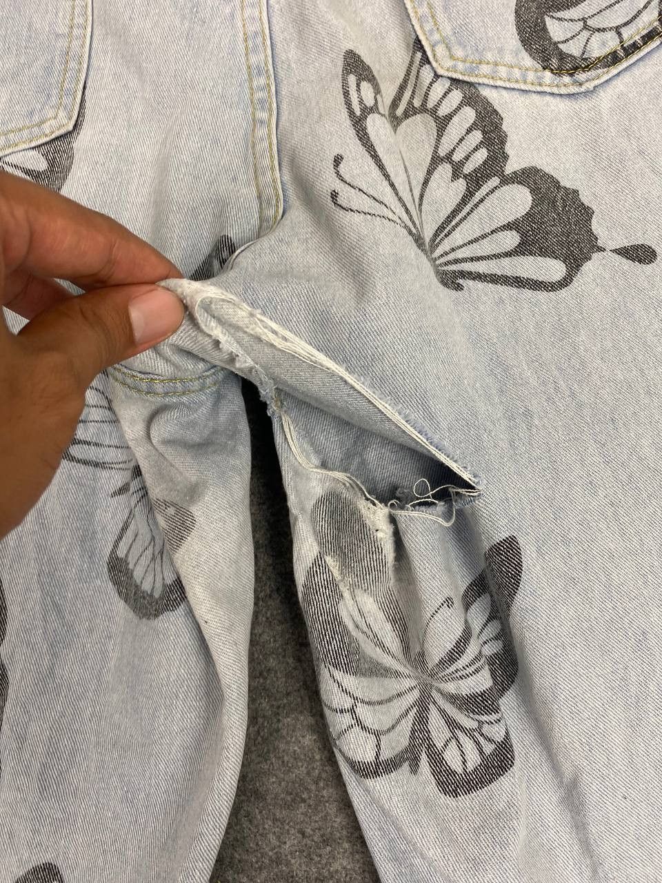 Japanese Brand japanese brand all over print butterfly denim Size 41" - 4 Thumbnail