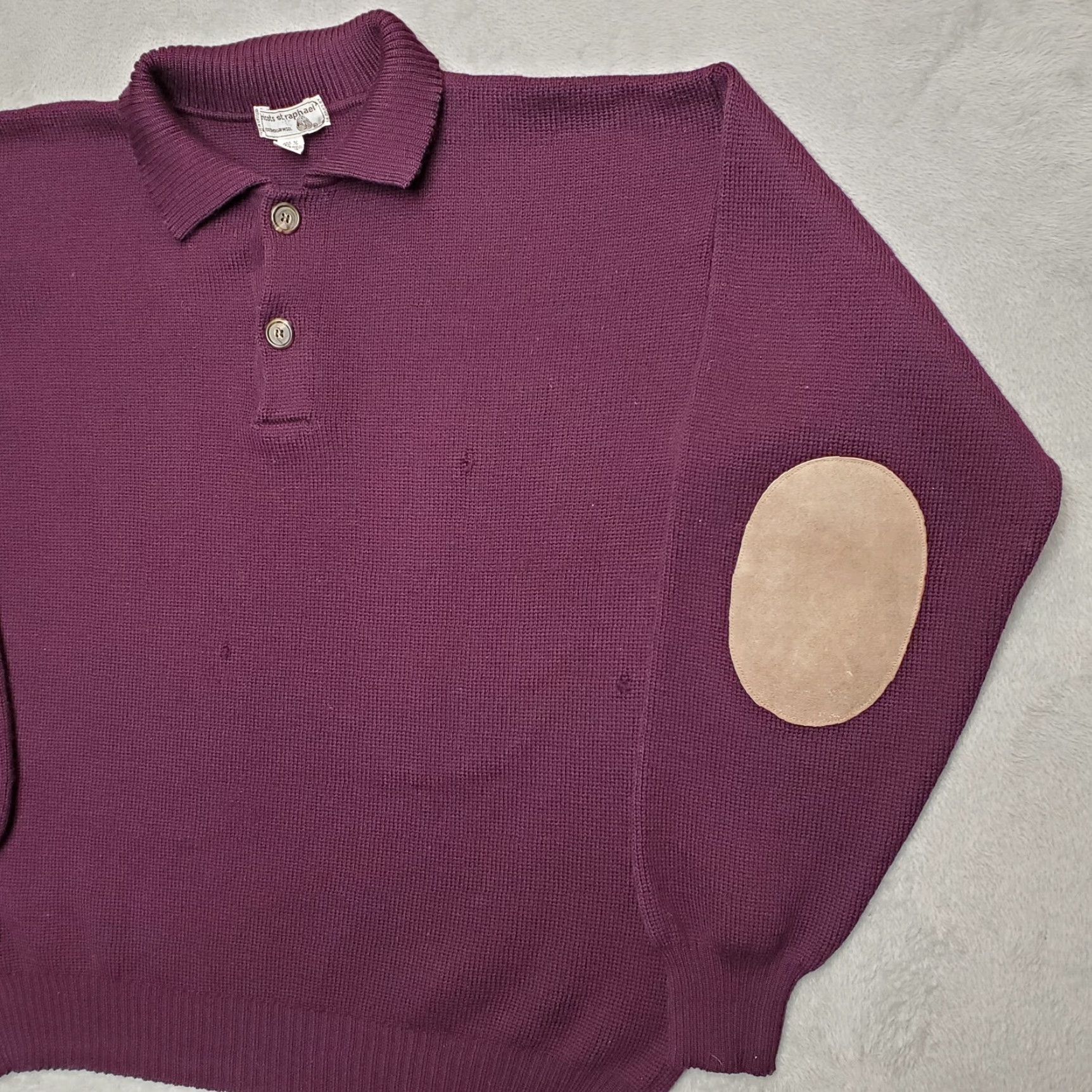 Vintage VINTAGE Tricots St Raphael Sweater Men XL Plum 100% Virgin Wool Collared Pullover Wool Knit Solid Long Sleeve Casual Mens Size US XL / EU 56 / 4 - 3 Thumbnail