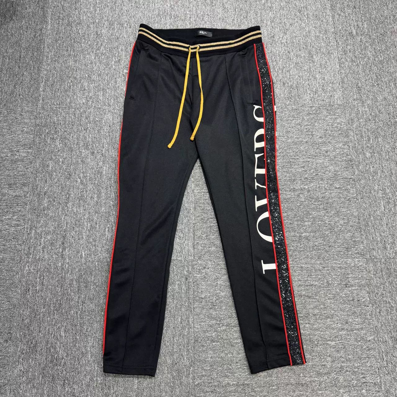Amiri Amiri Black Glitter Lovers Sweatpants Size US 30 / EU 46 - 1 Thumbnail