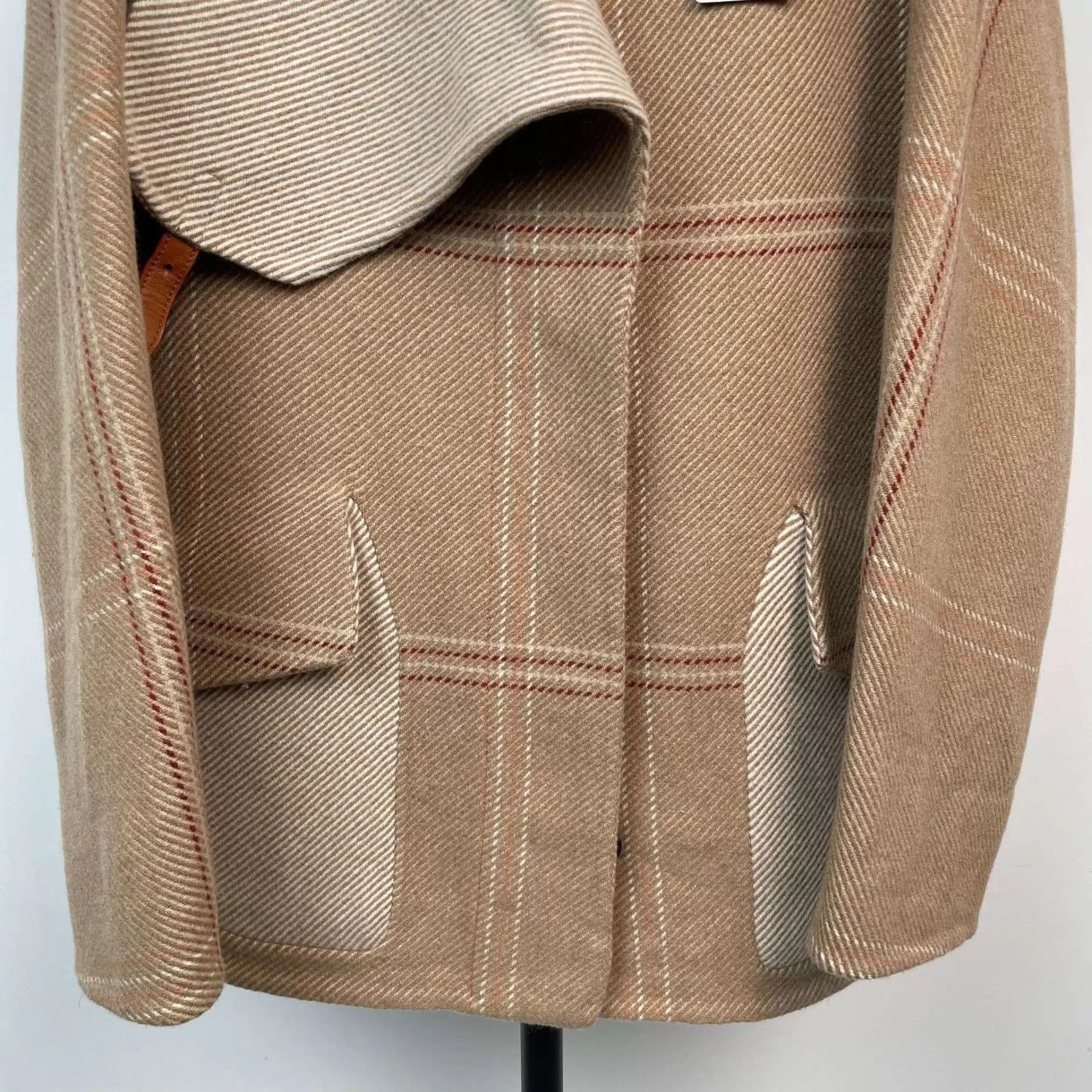 Hermes 98 New Hermès Cashmere Tartan Overcoat 36 Brown Size XS / US 0-2 / IT 36-38 - 9 Thumbnail
