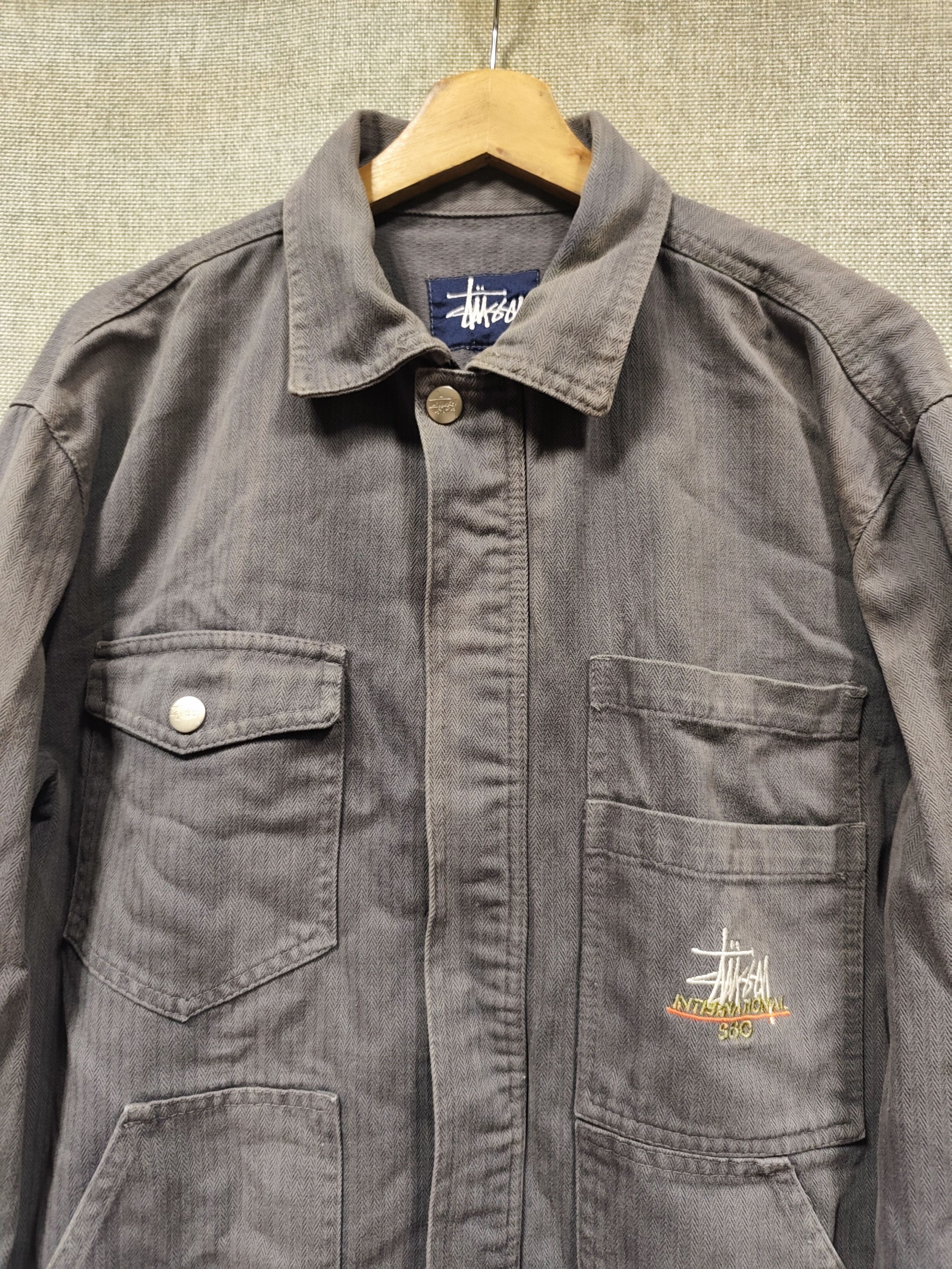 Stussy Vintage Stussy Denim work wear jacket Distressed Size US L / EU 52-54 / 3 - 4 Thumbnail