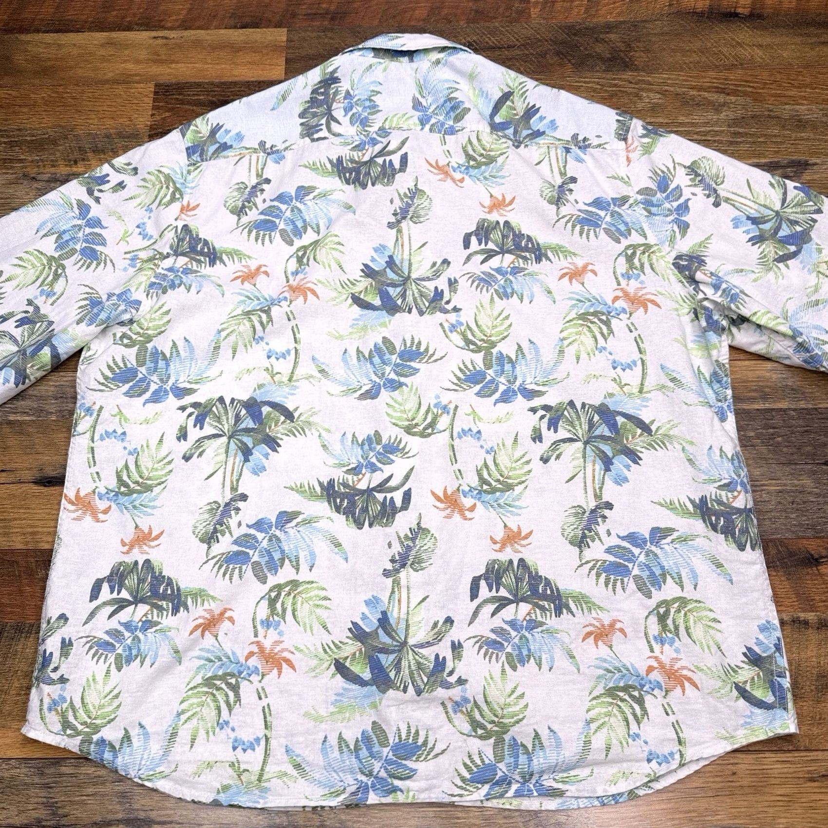 Vintage Paradise Collection Shirt 2XL XXL White Floral Button Up Linen Mens Size US XXL / EU 58 / 5 - 3 Thumbnail