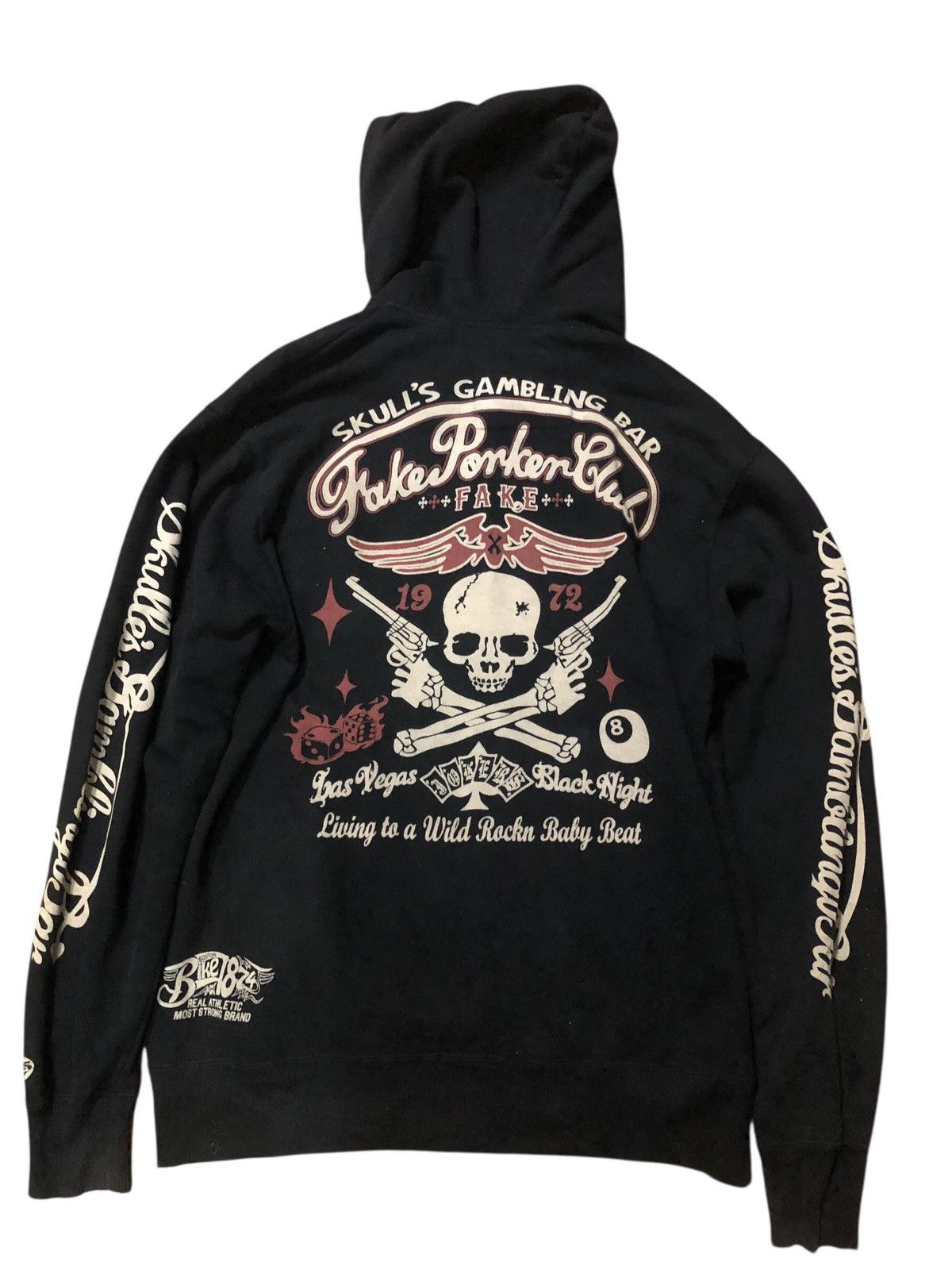 Bike Athletic Skull punk rockabilly Pioneer Hoodie