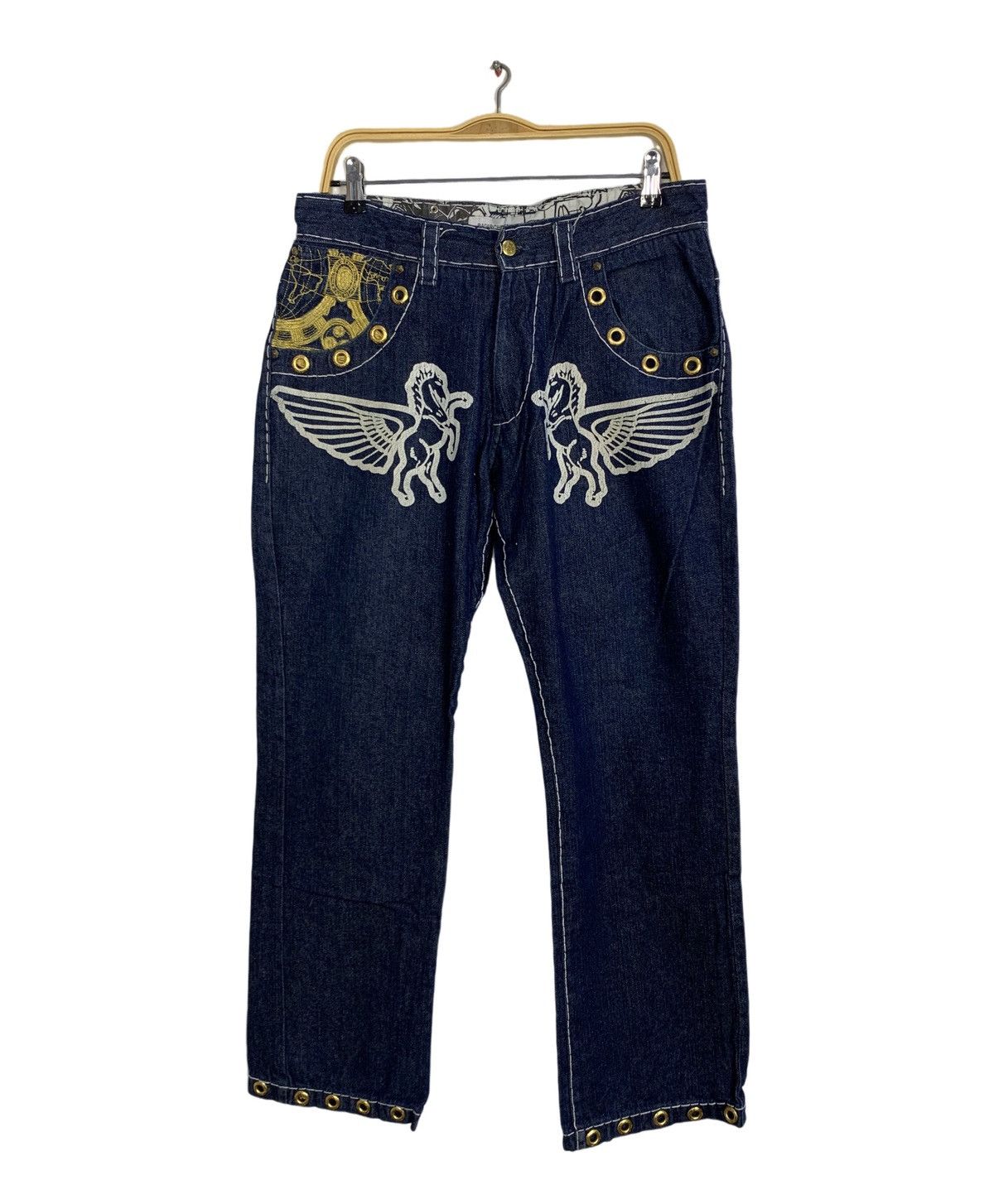 Japanese Brand Bagarch Pegasus Baggy Straight Cut Embroidery Pocket Size US 32 / EU 48 - 1 Thumbnail