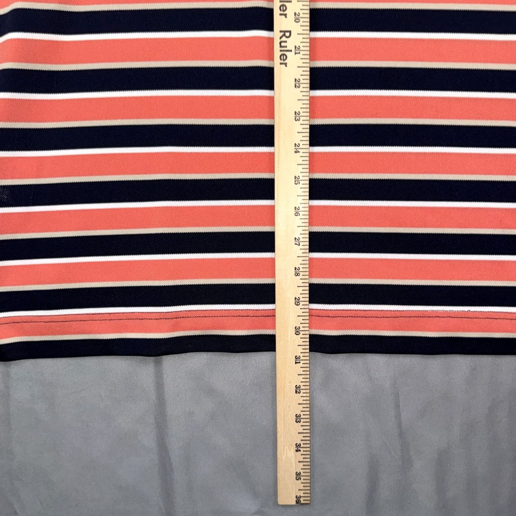 Footjoy FootJoy Polo Shirt Golf Athletic Fit Performance Mens Large Blue Stripe Size US L / EU 52-54 / 3 - 6 Thumbnail
