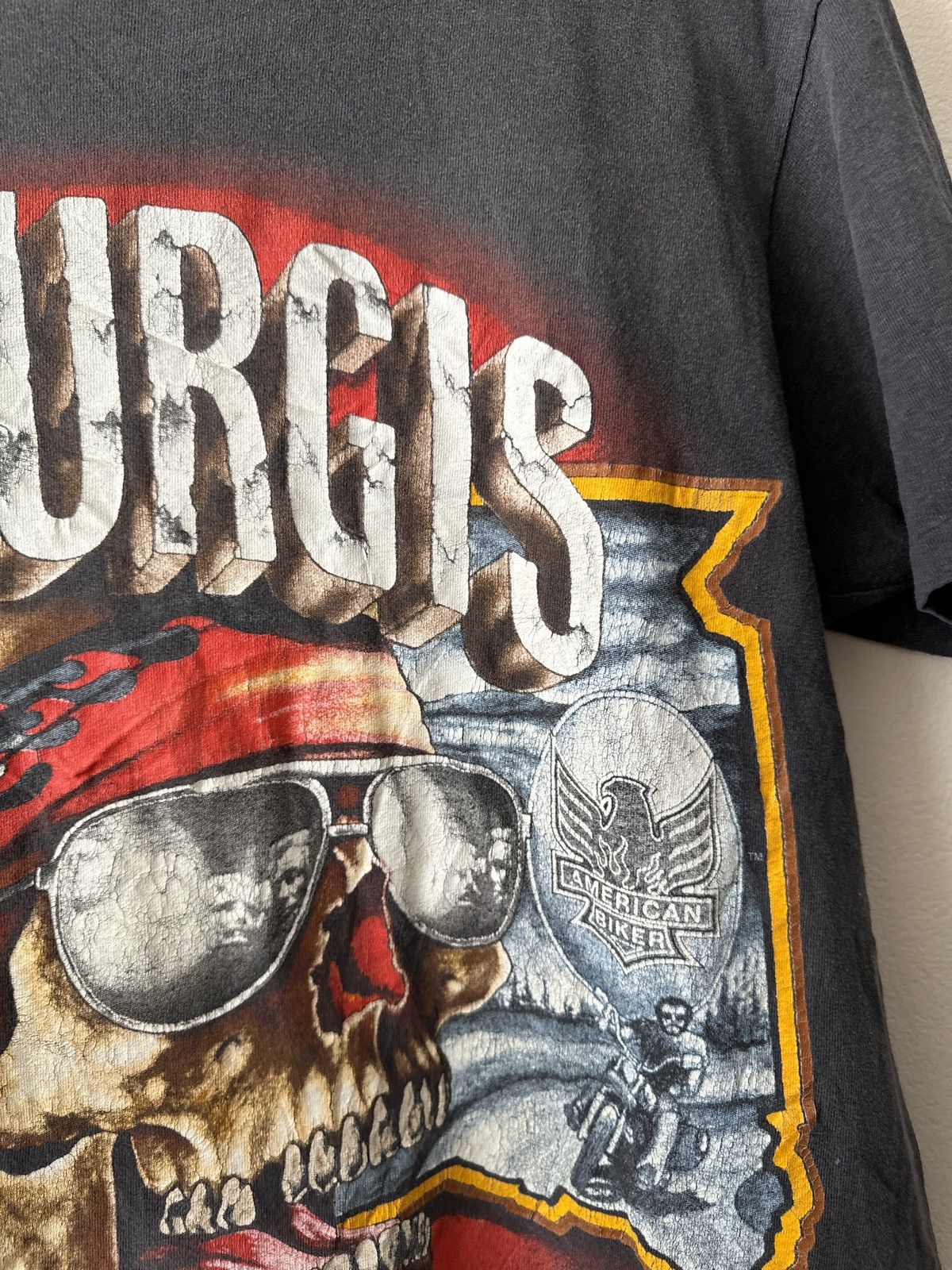 Harley Davidson × Vintage Vintage Sturgis 1994 Black Hills Rally Biker Tee Sun Faded Size US L / EU 52-54 / 3 - 5 Thumbnail