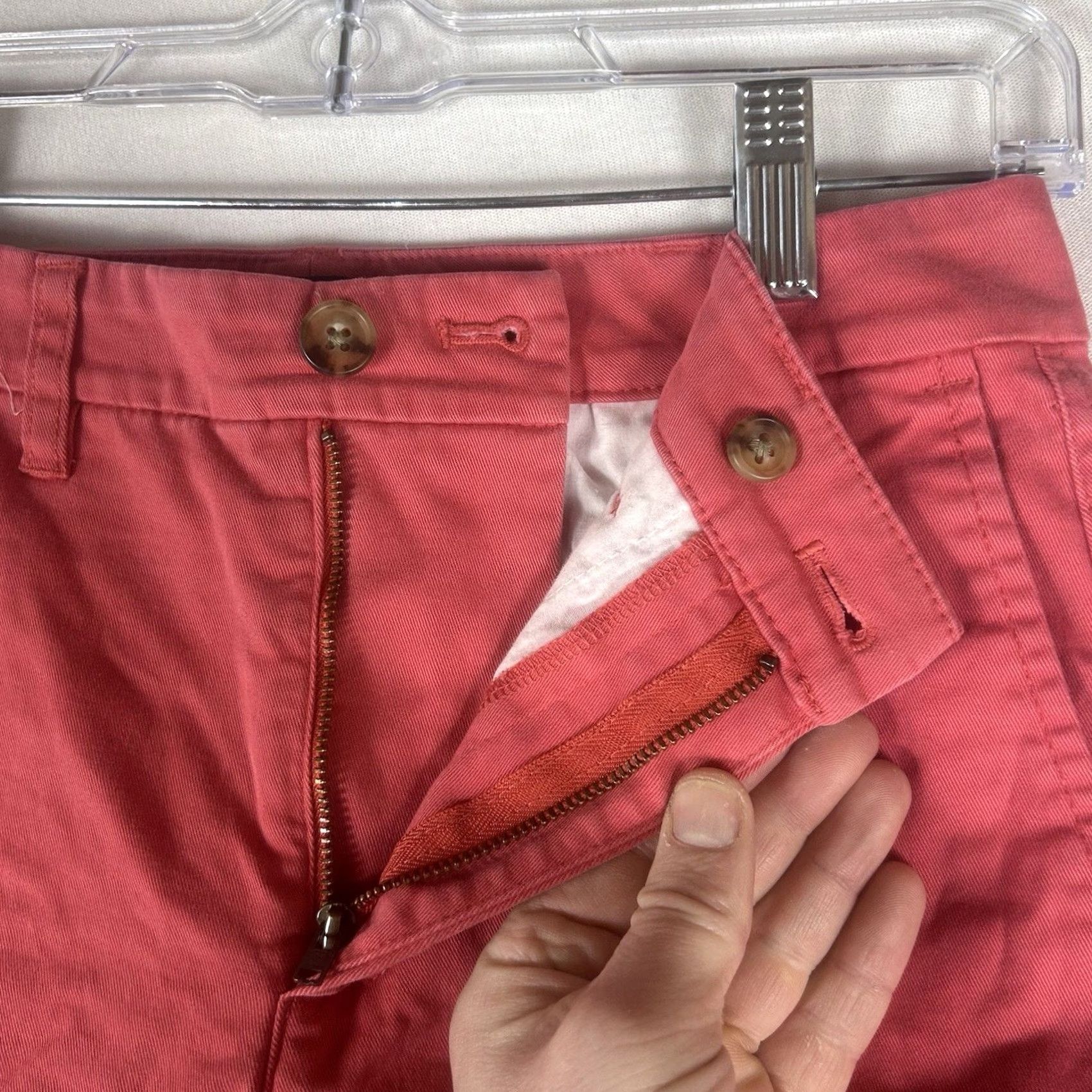 J.Crew J.Crew Chino Pants Womens 00 Red Straight Leg Pockets Casual City College Preppy Size 25" / US 0 / IT 36 - 4 Thumbnail