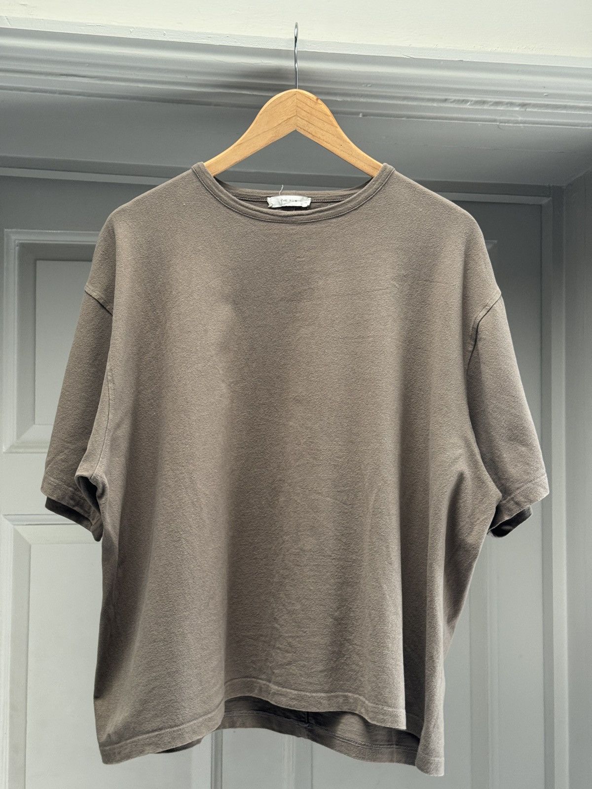 The Row The Row Mens Steven Cotton Jersey T-Shirt in Brown Taupe XL Size US XL / EU 56 / 4 - 4 Thumbnail