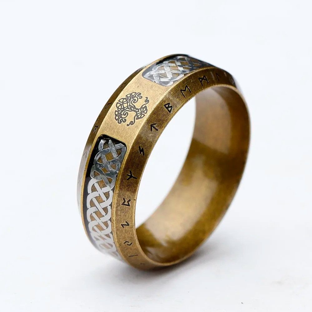 Jewelry Runes Tree of Life Ring Streetwear Jewelry Fashion Gift Size ONE SIZE - 4 Thumbnail