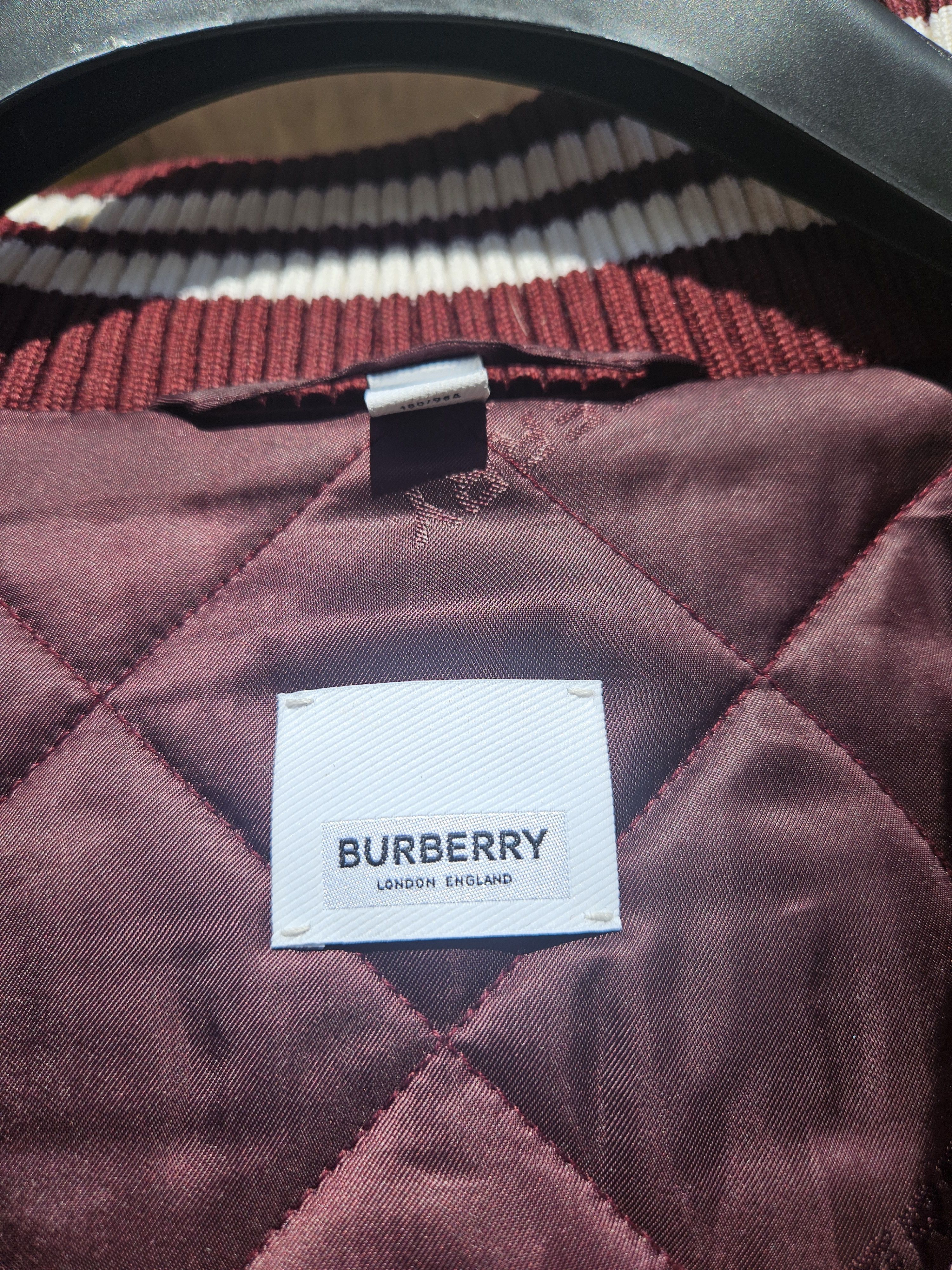 Burberry Burberry Maroon Leather Teddy Bomber Jacket Size US M / EU 48-50 / 2 - 7 Thumbnail