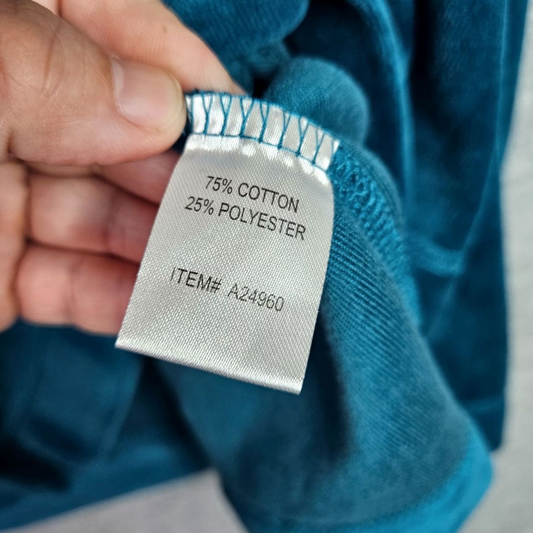 Vintage Appleseed's Women Top XL Peacock Blue Velour Long Sleeve Sweatshirt Size XL / US 12-14 / IT 48-50 - 5 Thumbnail