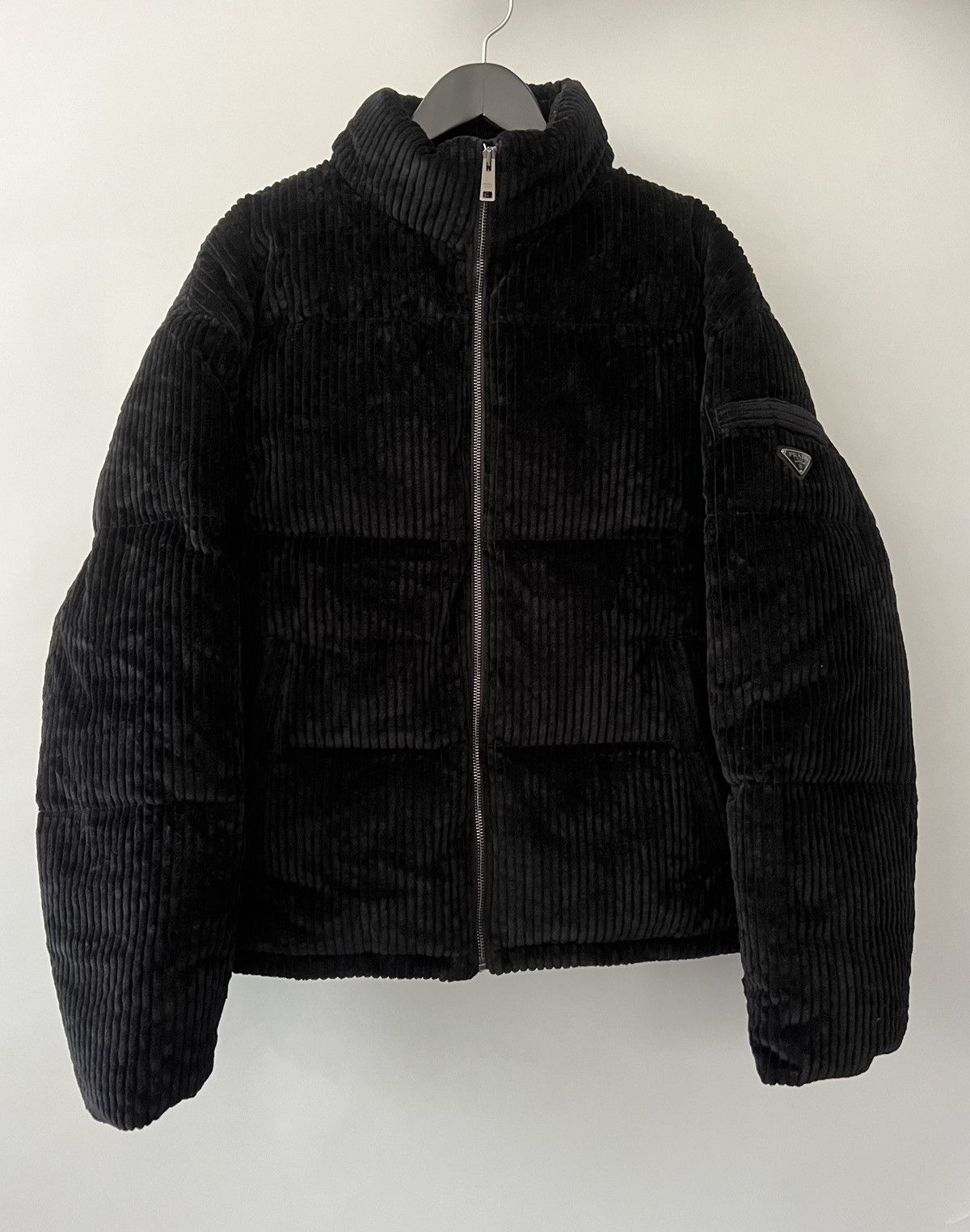 Prada Prada Logo Velvet Puffer Jacket Size US L / EU 52-54 / 3 - 2 Thumbnail