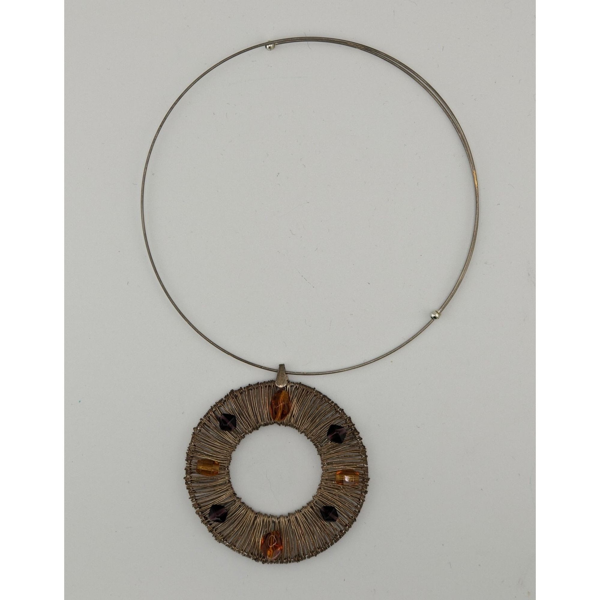 Handmade Vintage Handmade Bohemian Wire-Wrapped Necklace With Honey & Size ONE SIZE - 5 Thumbnail