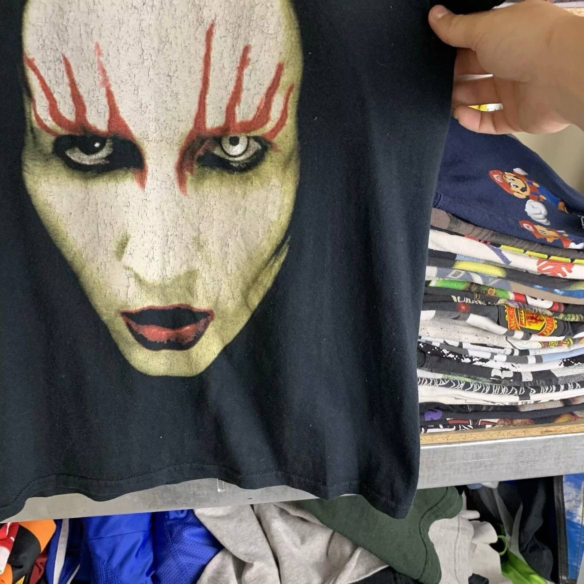 Band Tees Rare! Marilyn Manson Big Face Logo Tee Vintage 00s Size US S / EU 44-46 / 1 - 11 Thumbnail