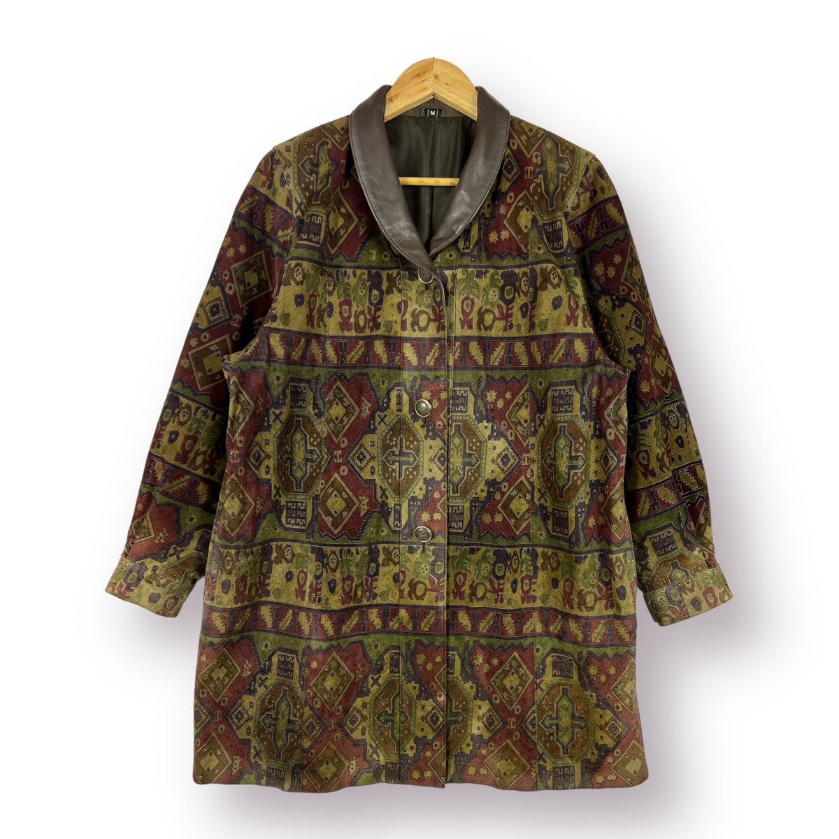 Japanese Brand 🔥 VINTAGE PARTINA ABSTRACT LEATHER OVERCOAT - M Size M / US 6-8 / IT 42-44 - 1 Thumbnail