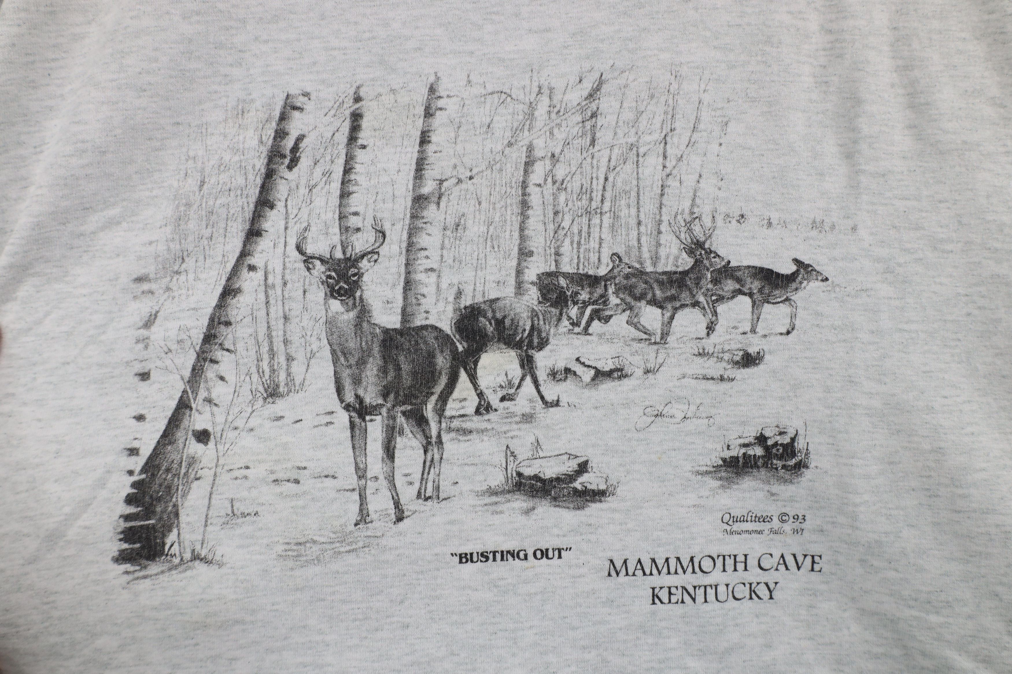 Vintage Vintage 90s Streetwear Mammoth Kentucky T-Shirt Gray USA Size US XXL / EU 58 / 5 - 4 Thumbnail