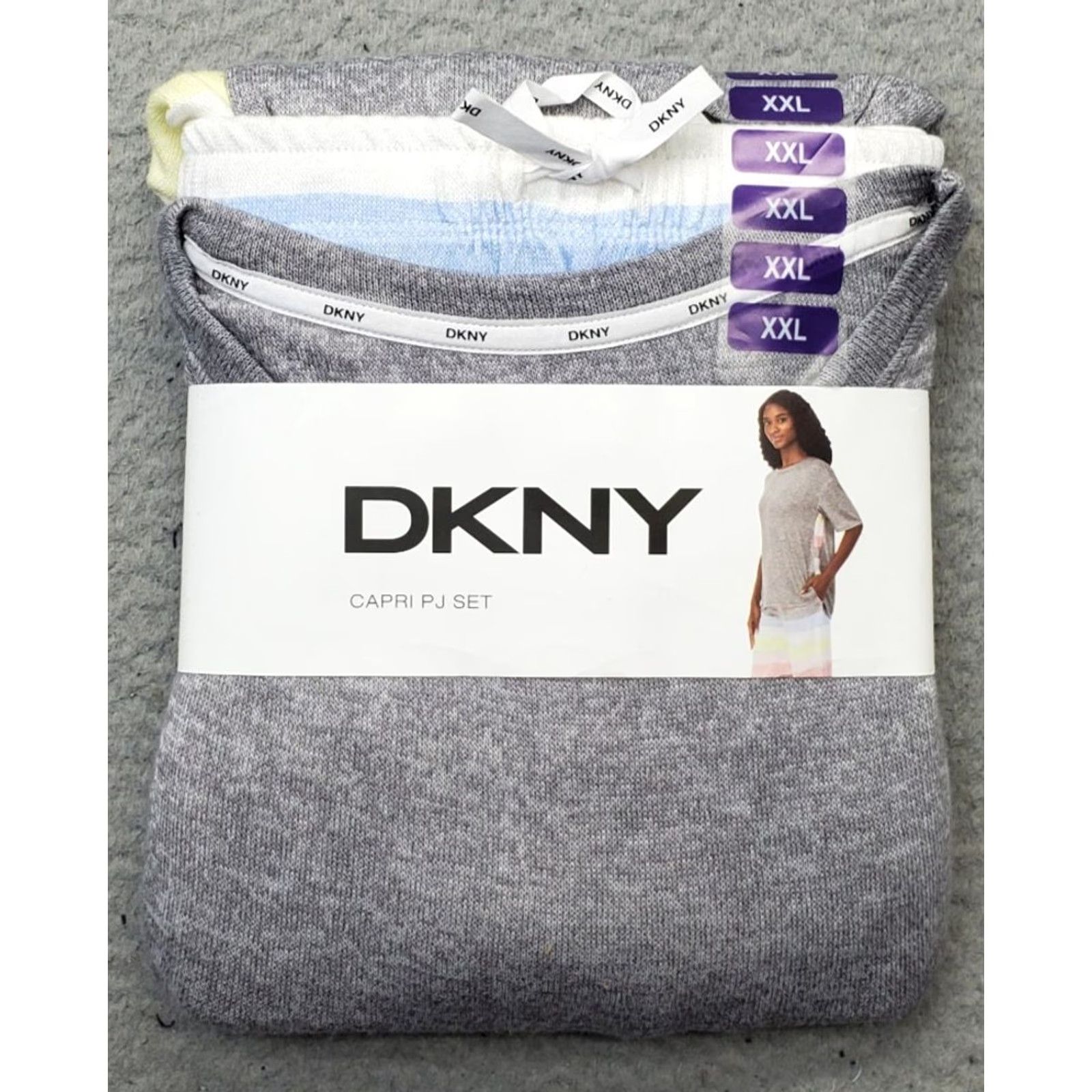DKNY DKNY 2 Piece Capri Pajama Set Womens Size XXL Multicolor Knit Short Sleeve Pullover NWT Size XXL / US 16-18 / IT 52-54 - 2 Thumbnail