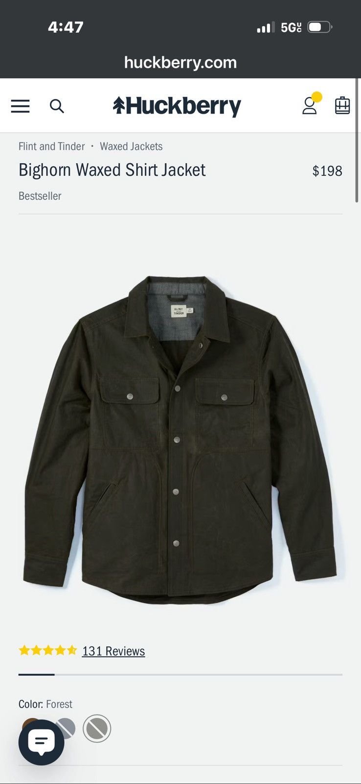 Flint And Tinder Bighorn Waxed Shirt Jacket in Forest NWT Size US M / EU 48-50 / 2 - 2 Thumbnail