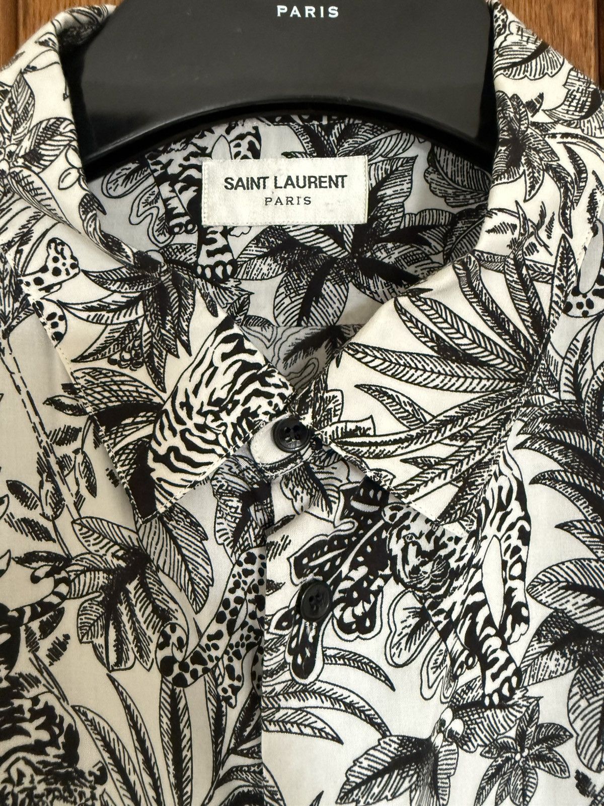Saint Laurent Paris SS21 Saint Laurent jungle animal print Hawaiian shirt 41 Size US L / EU 52-54 / 3 - 14 Thumbnail
