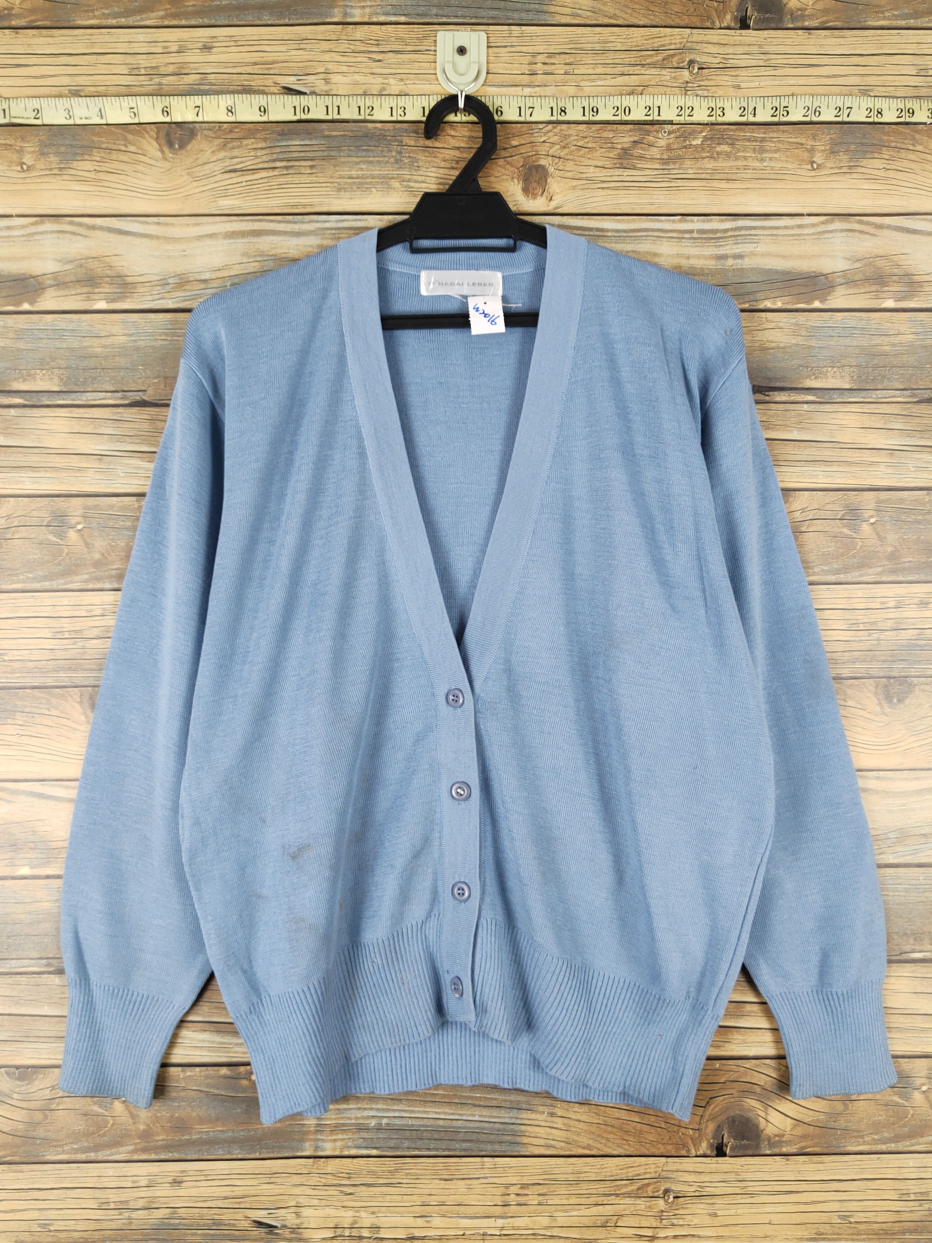 Homespun Knitwear Nagai Leben Blue Knitwear Cardigan vintage #W2016 Size US L / EU 52-54 / 3 - 1 Thumbnail