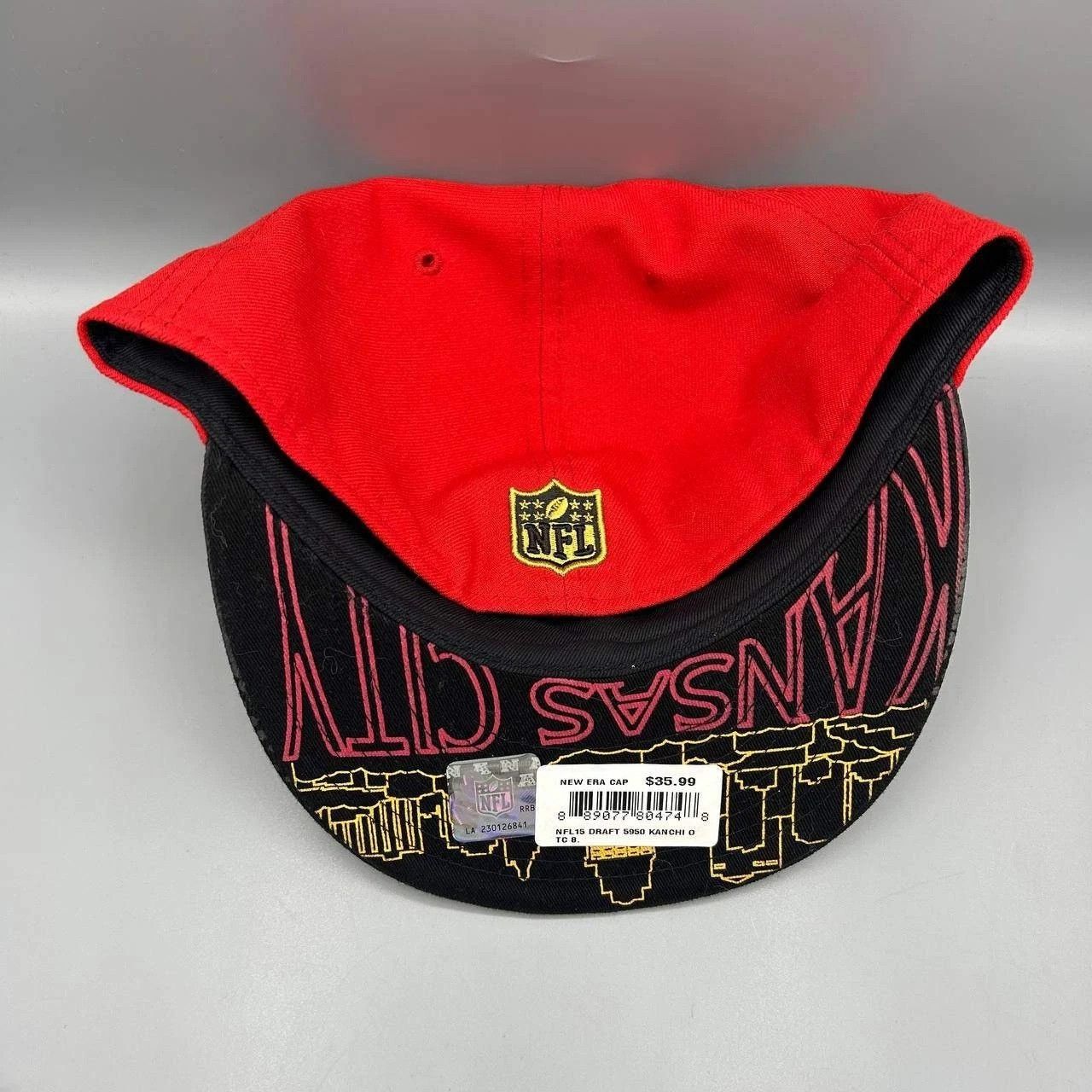 New Era Kansas City Chiefs Hat Men 8 Red Black NFL Fitted Cap Size ONE SIZE - 5 Thumbnail