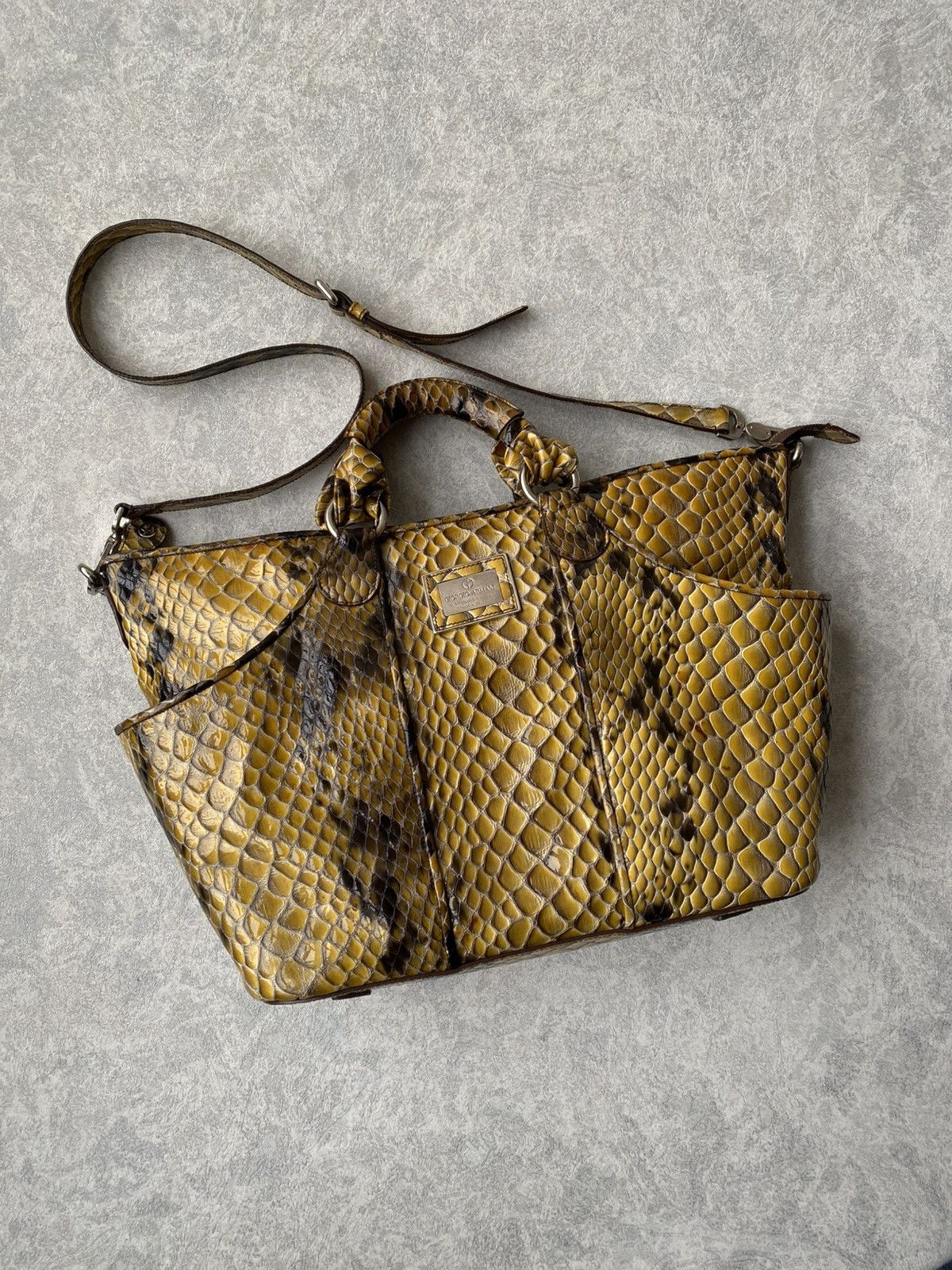 Giorgio Armani Giorgio Armani Python Style Calfskin Shoulder Travel Bag Size ONE SIZE - 1 Thumbnail