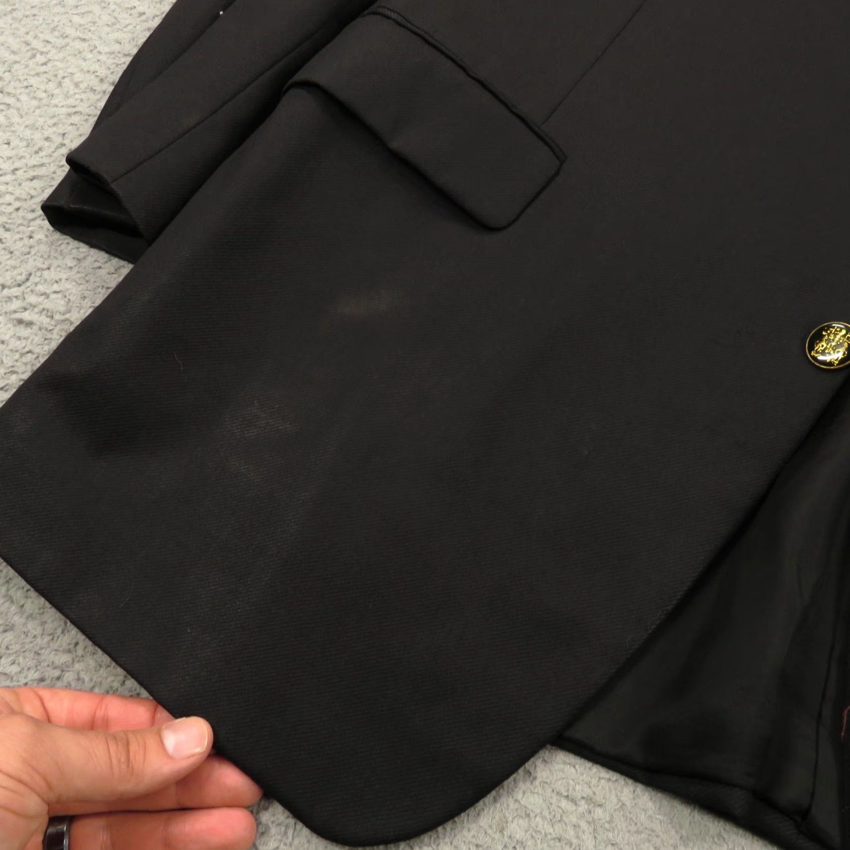 Canali Canali Blazer Jacket Wool Black 46R Three-Button Notch Lapel Regular Single-Breasted Vintage? No. (Remove N/A) Size 46R - 3 Thumbnail