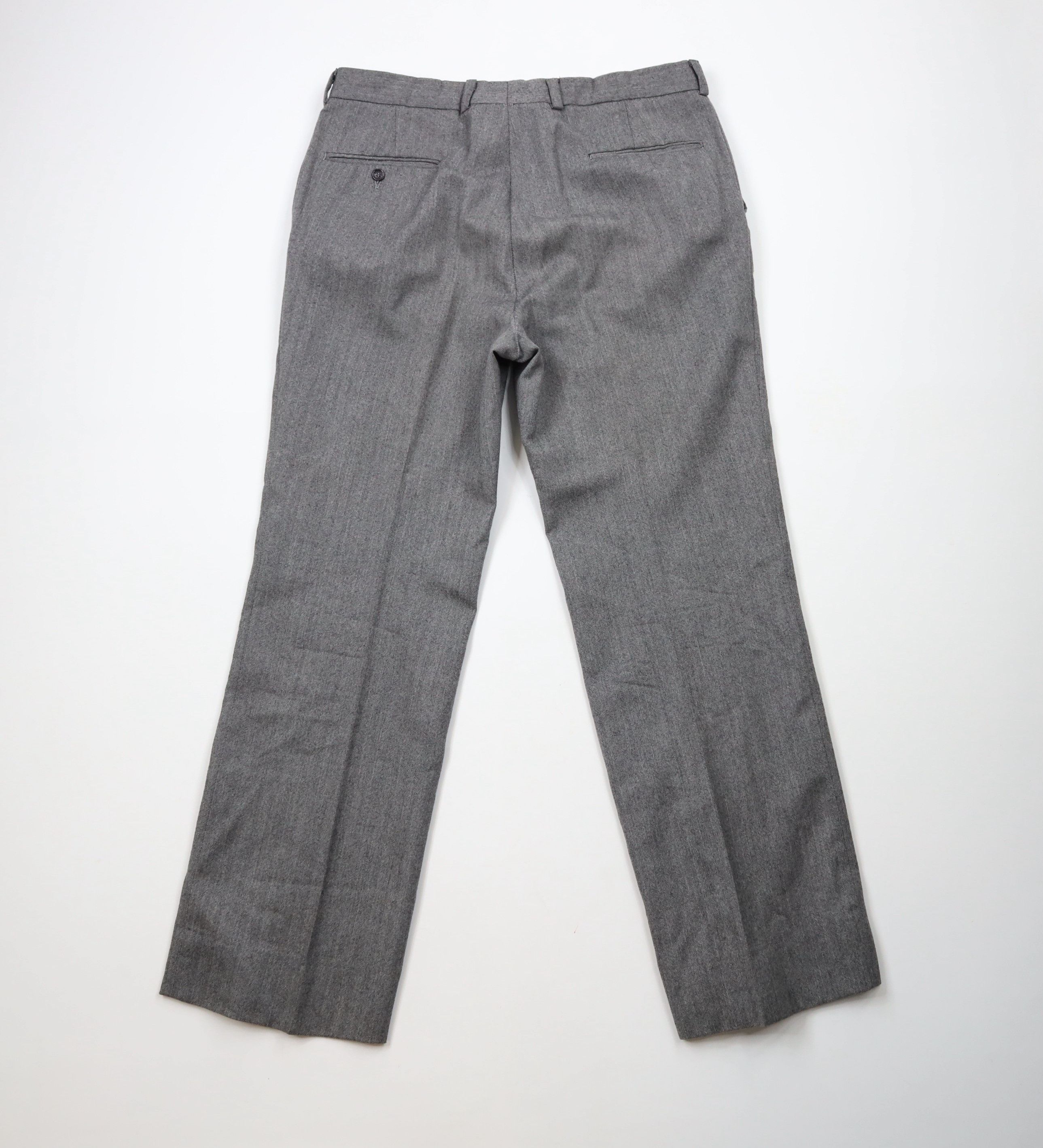 Vintage Vintage 70s Streetwear Wool Herringbone Wide Leg Chino Pants Size US 36 / EU 52 - 8 Thumbnail
