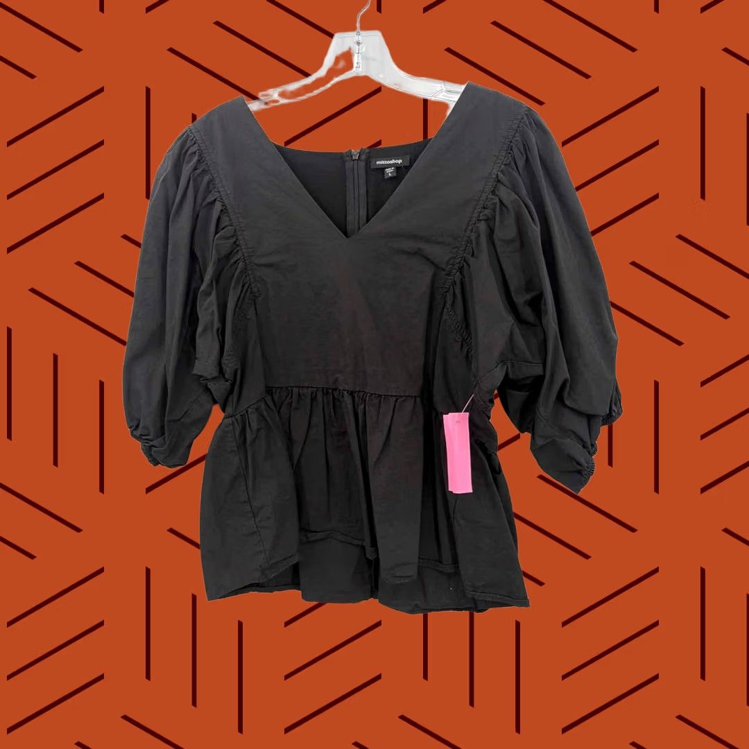 Vintage Pre-Owned Mittoshop Black Size Large Long Sleeve Blouse Size L / US 10 / IT 46 - 1 Thumbnail