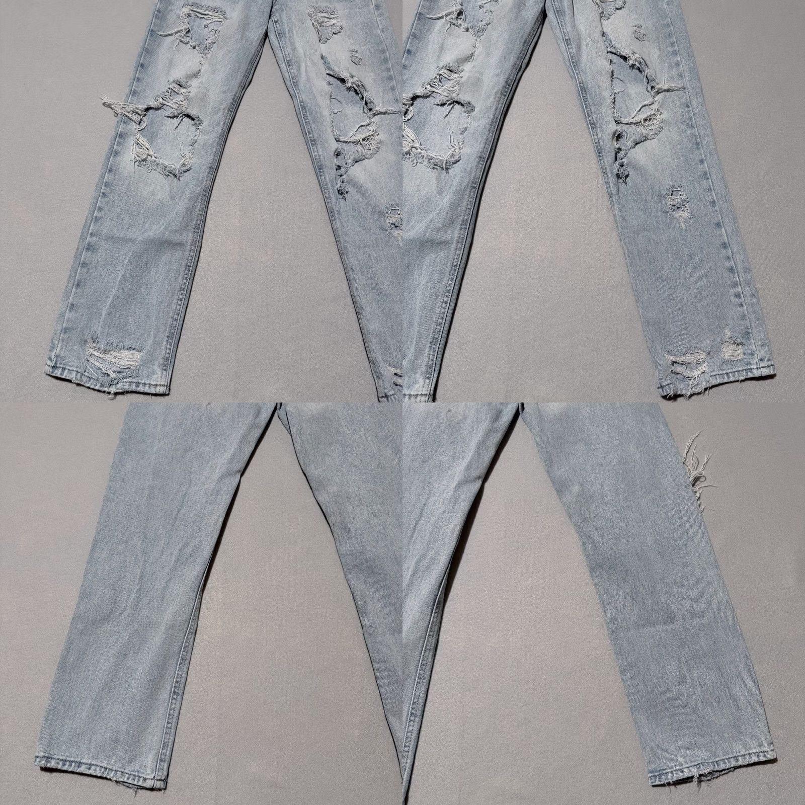 Vintage Refuge Jeans Women's Ligh Wash Distressed High Rise Straight Denim 0 Blue 5-Pocket Regular Jeans Menstrual none Size 25" / US 0 / IT 36 - 8 Thumbnail