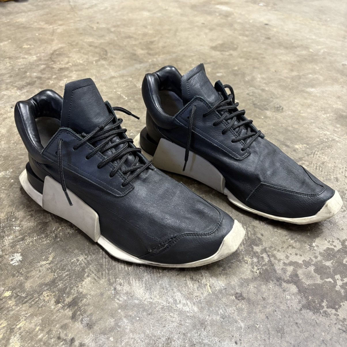 Rick Owens Leather Adidas Nmd Boost Shoes in Black, Men's (Size 9)