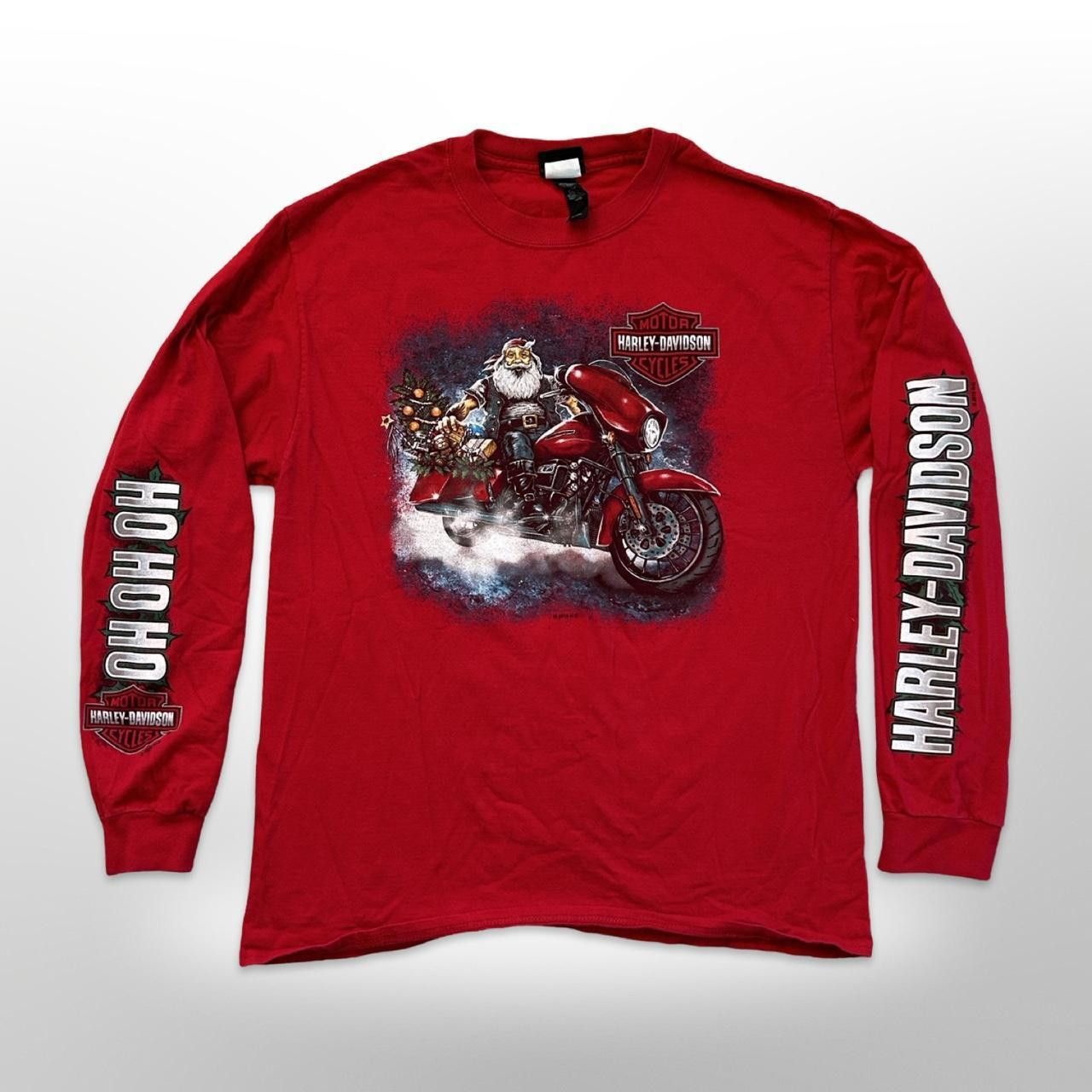 Harley Davidson Red Harley-Davidson Santa Christmas Graphic Long Sleeve Tee Size US L / EU 52-54 / 3 - 1 Thumbnail