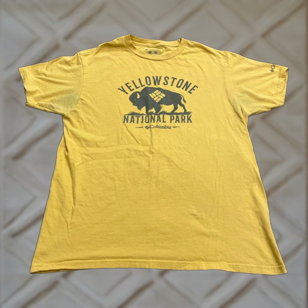 Vintage Columbia Shirt Adult Large Yellow Graphic Cotton Crew Neck Short Sleeve Logo Mens Size US L / EU 52-54 / 3 - 1 Thumbnail