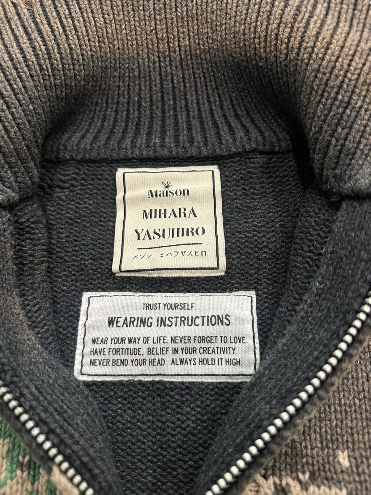 Maison MIHARA YASUHIRO MAISON MIHARA YASUHIRO - Hoose Jacquard Knit Cardigan Black Size US S / EU 44-46 / 1 - 2 Thumbnail