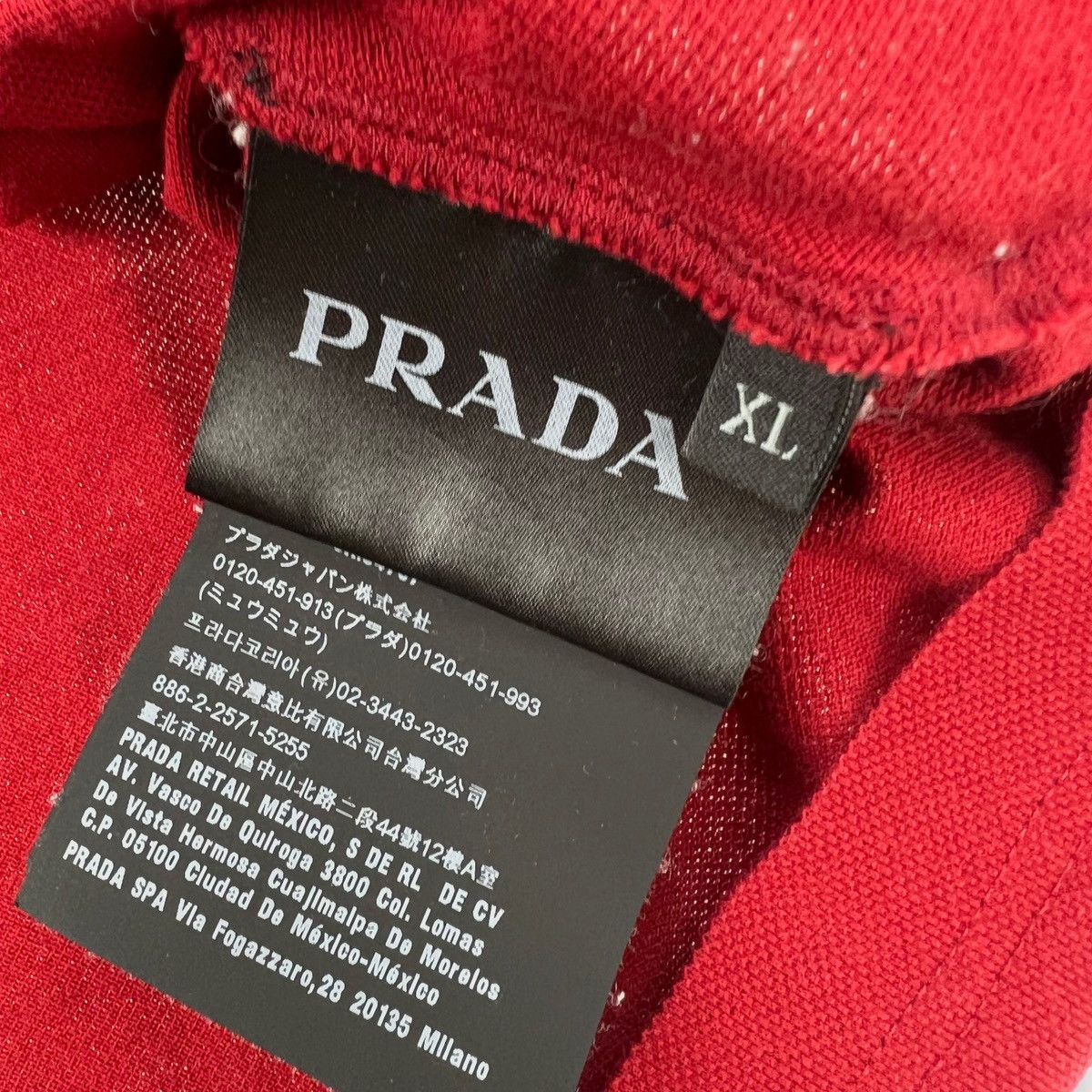 Prada Prada Rubber Logo Red Polo Shirt Size US M / EU 48-50 / 2 - 5 Thumbnail