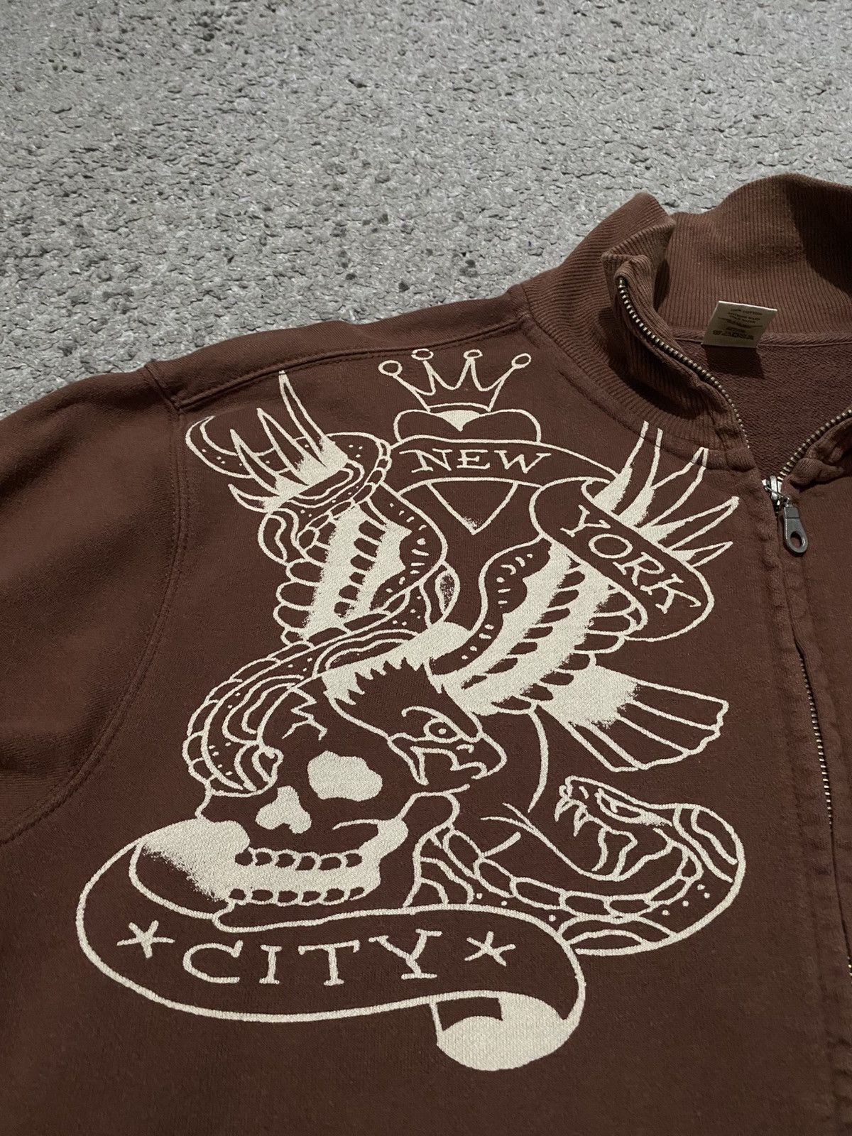 Vintage Ed Hardy Crewneck Zip y2k XL opium drip skull designs baggy Size US XL / EU 56 / 4 - 11 Thumbnail