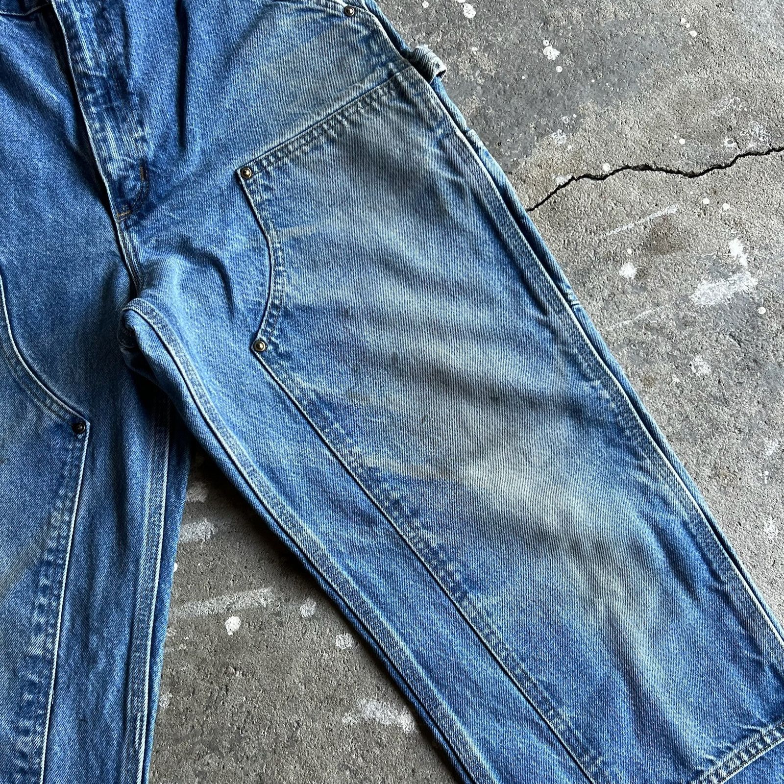 Carhartt × Vintage Carhartt denim blue jean double knee work carpenter pants Size US 31 - 3 Thumbnail