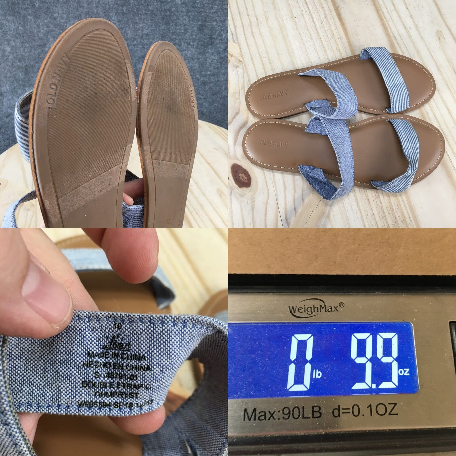 Old Navy Old Navy Sandals Womens 10 Double Strap Slide Blue Slip On Casual Comfort Flats Size US 10 / IT 40 - 9 Thumbnail