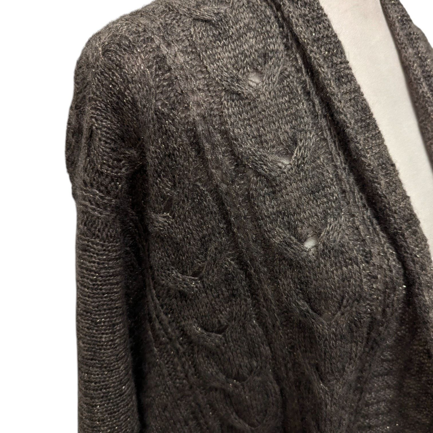 Other Vintage II Sisters Knit Lagenlook Cozy Lurex Shrug Sweater Size M / US 6-8 / IT 42-44 - 2 Thumbnail