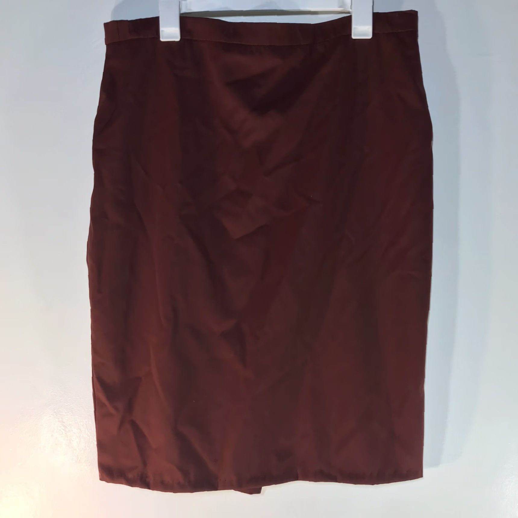Escada ESCADA Rust Color 100% Wool Midi Skirt Womens Size L West Germany Size 36" / US 14 / IT 50 - 2 Thumbnail