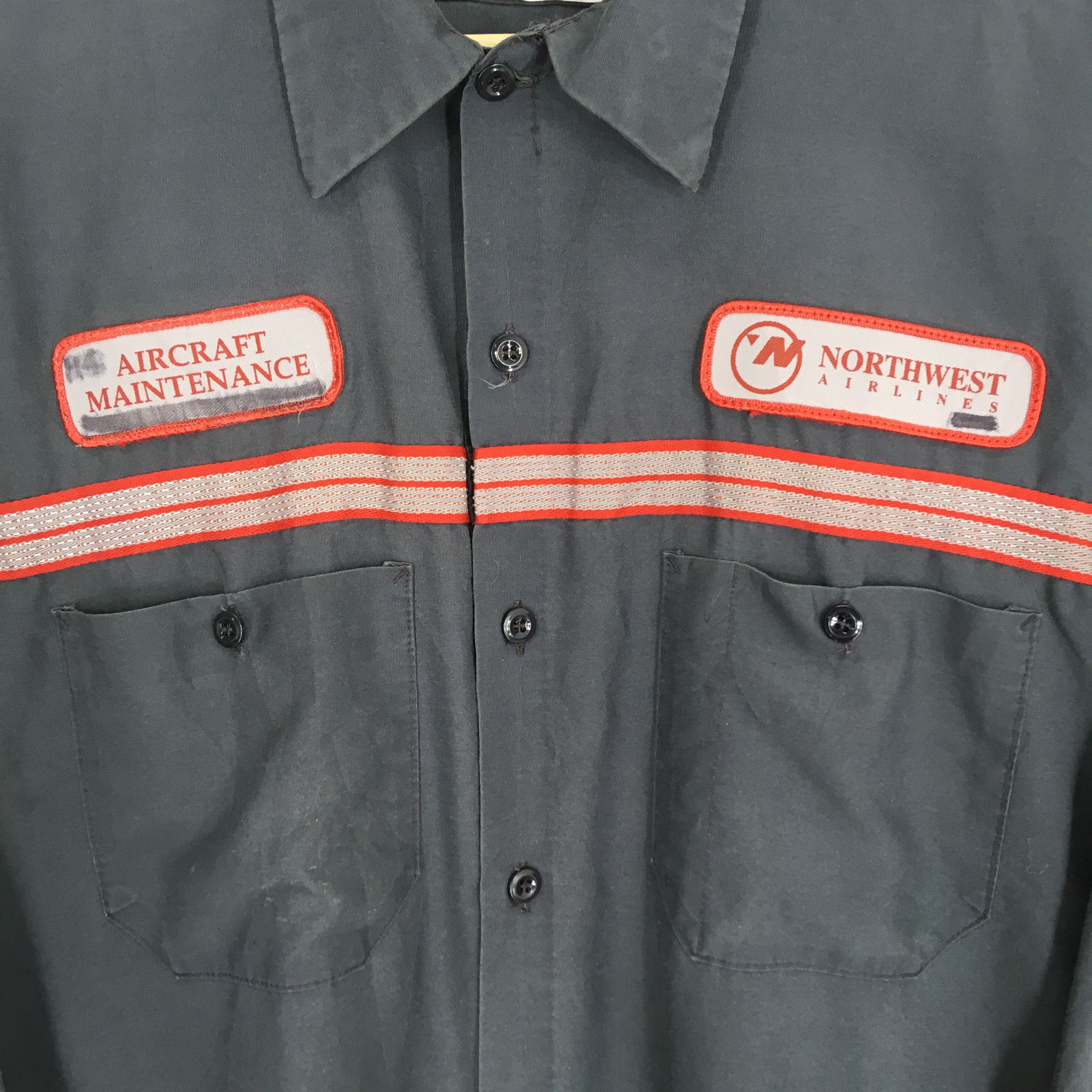 Cintas Vintage 90's Cintas Northwest Airlines Gray Worker Shirt Size US L / EU 52-54 / 3 - 4 Thumbnail