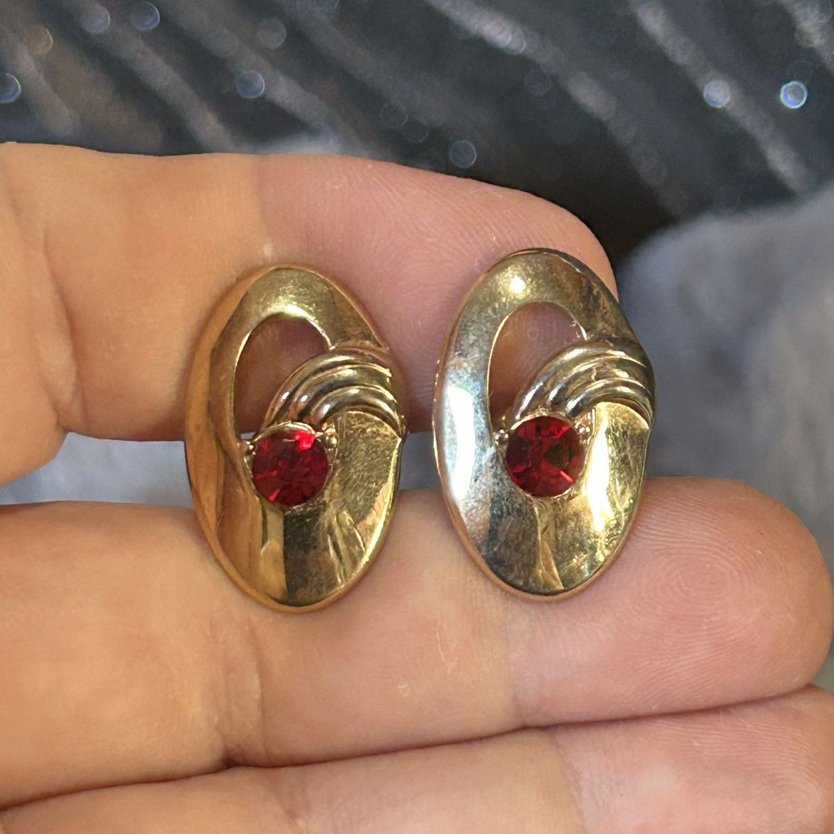 Vintage Men’s Vintage Swank gold plated red glass stone cuff links Size ONE SIZE - 5 Thumbnail