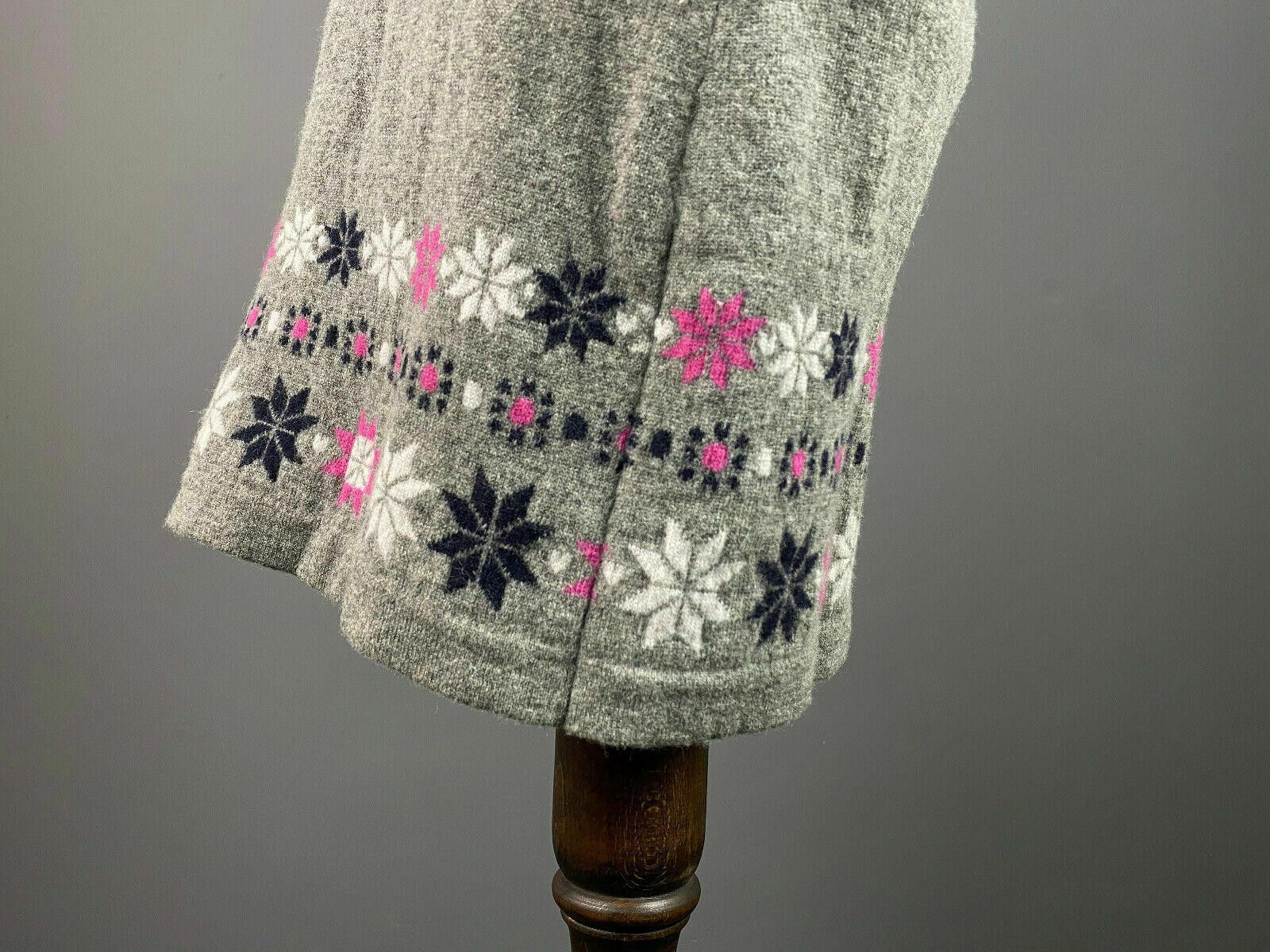 Designer Laura Ashley Gray Floral Wool Sweater Dress US 8 UK 12 Size XL / US 12-14 / IT 48-50 - 6 Thumbnail