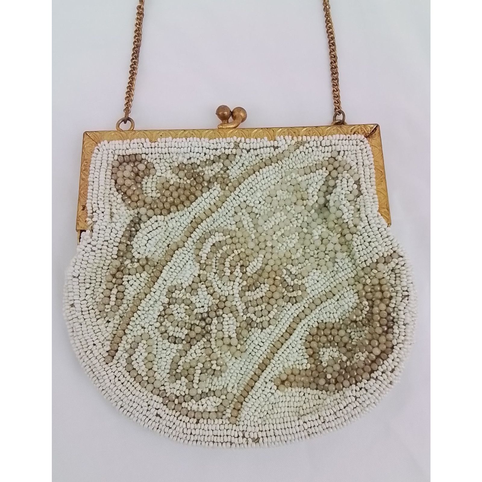 Longchamp Longchamps Beaded Purse/Handbag White and Gold Antique 1920s Size ONE SIZE - 5 Thumbnail
