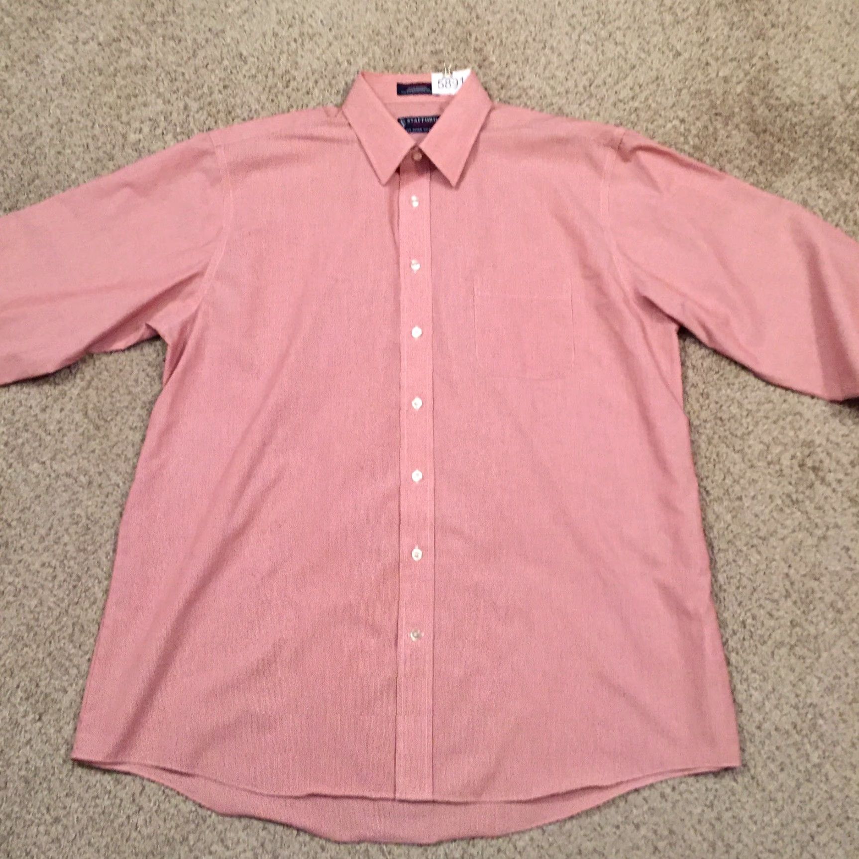 Stafford Stafford Shirt Mens 17.5 Red Striped Long Sleeve Button Up Shirt Mens Red Striped Long Sleeve Button-Front Stafford Size US XXL / EU 58 / 5 - 5 Thumbnail