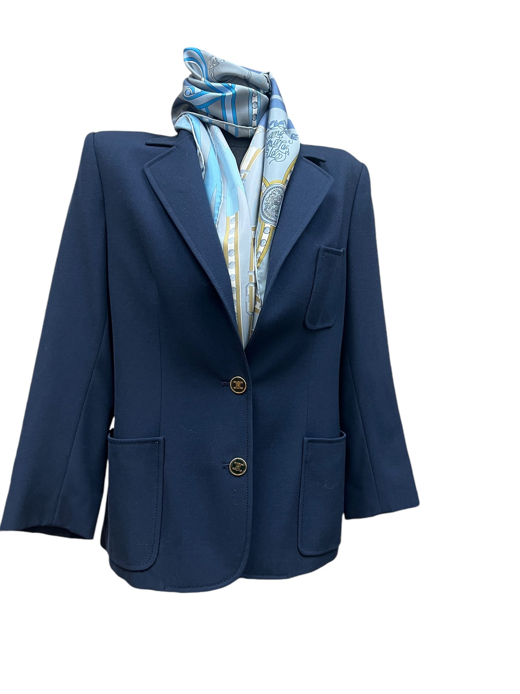 Celine Celine blazer with logo buttons Size M / US 6-8 / IT 42-44 - 3 Thumbnail