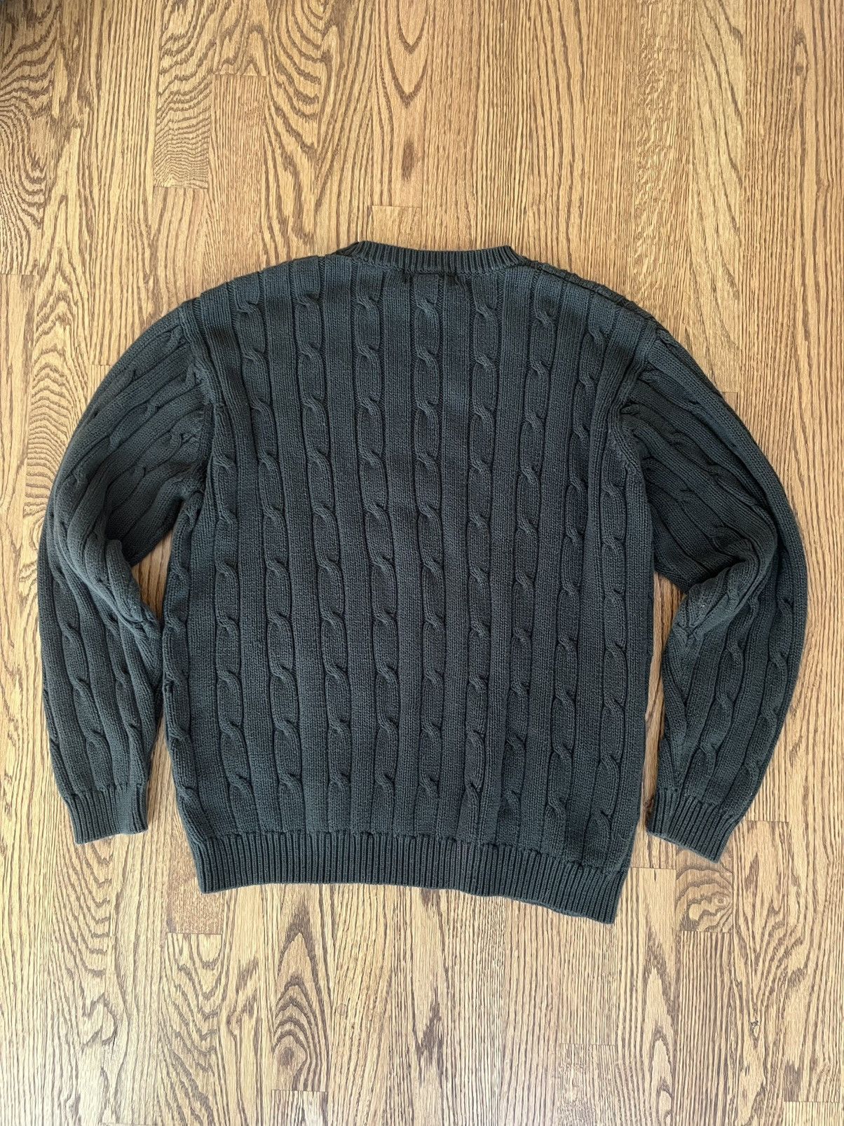 Eddie Bauer Vintage 90s Y2K Cable Knit Sweater Crew Prep Bean APC Size US L / EU 52-54 / 3 - 2 Thumbnail