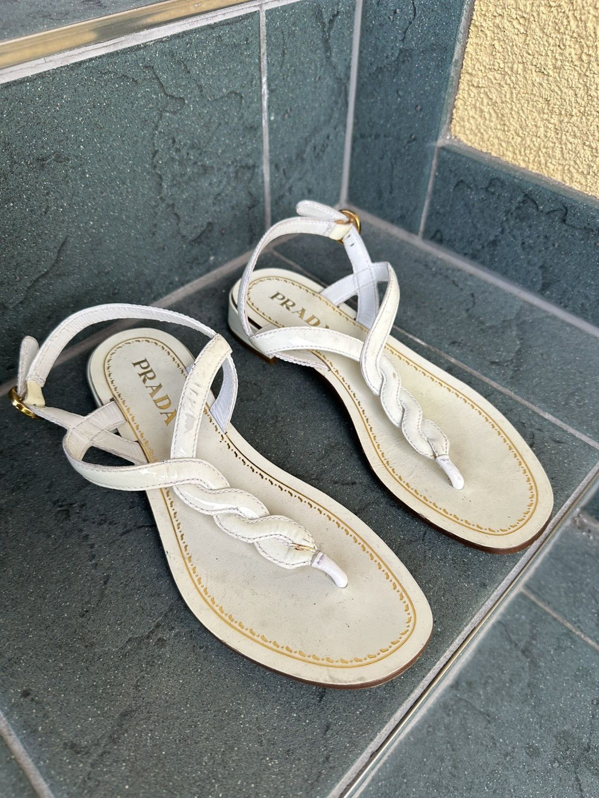 Prada Prada Sandals Made In Italy size 36 White Vintage Rare Size US 5.5 / IT 35.5 - 4 Thumbnail